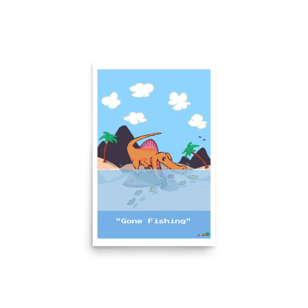 PixelTRex™ – Spino “Gone Fishing” Poster