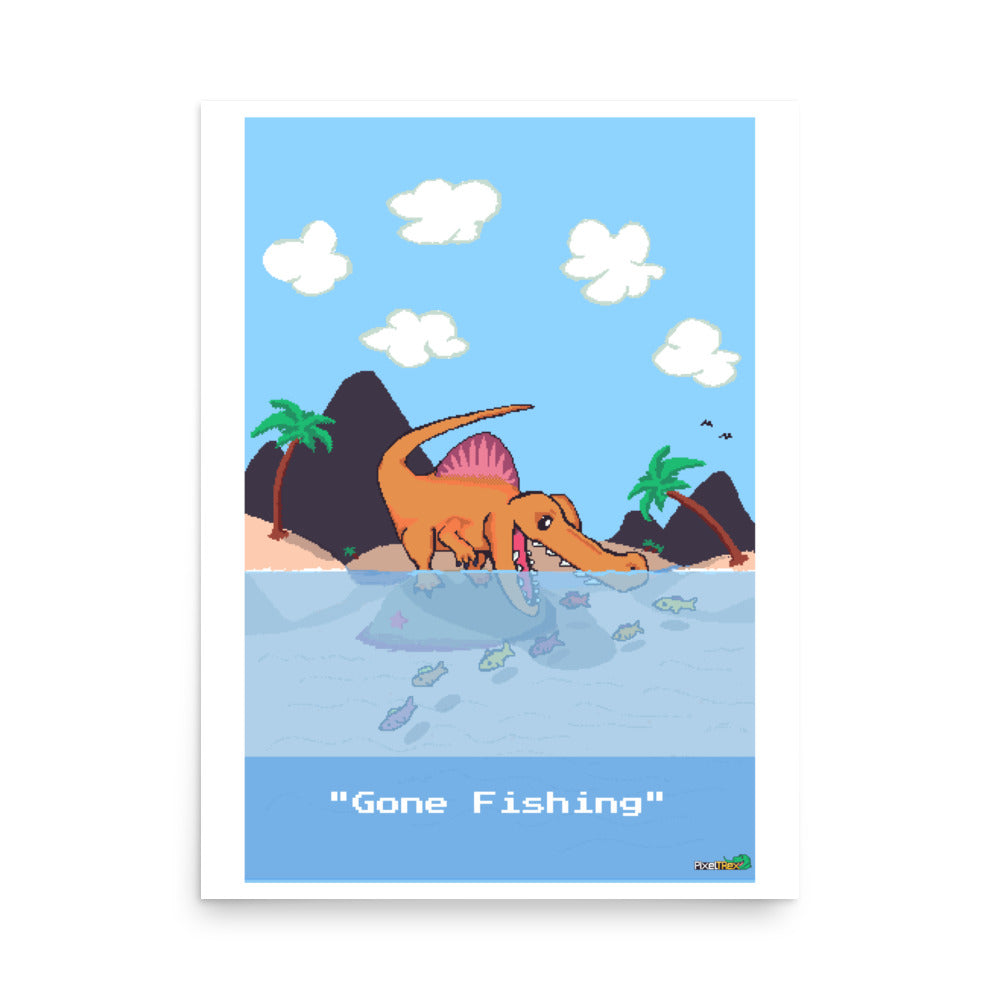 PixelTRex™ – Spino “Gone Fishing” Poster