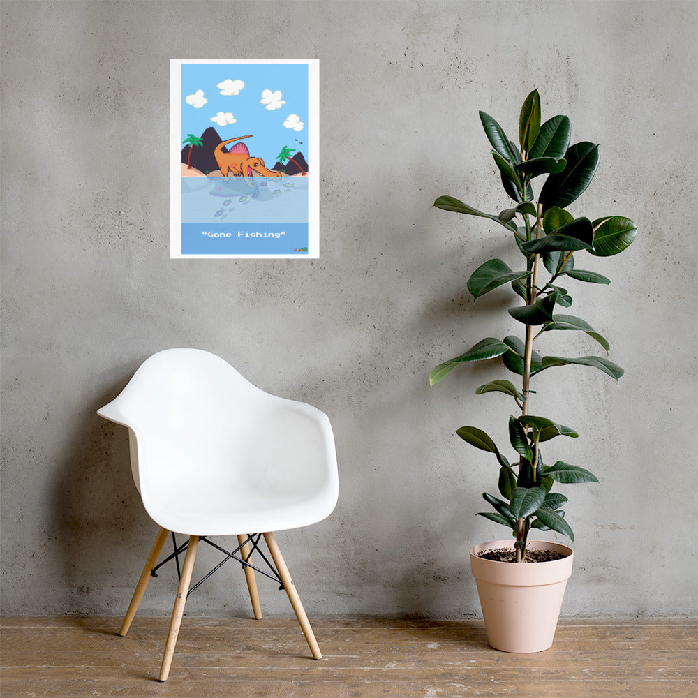 PixelTRex™ – Spino “Gone Fishing” Poster