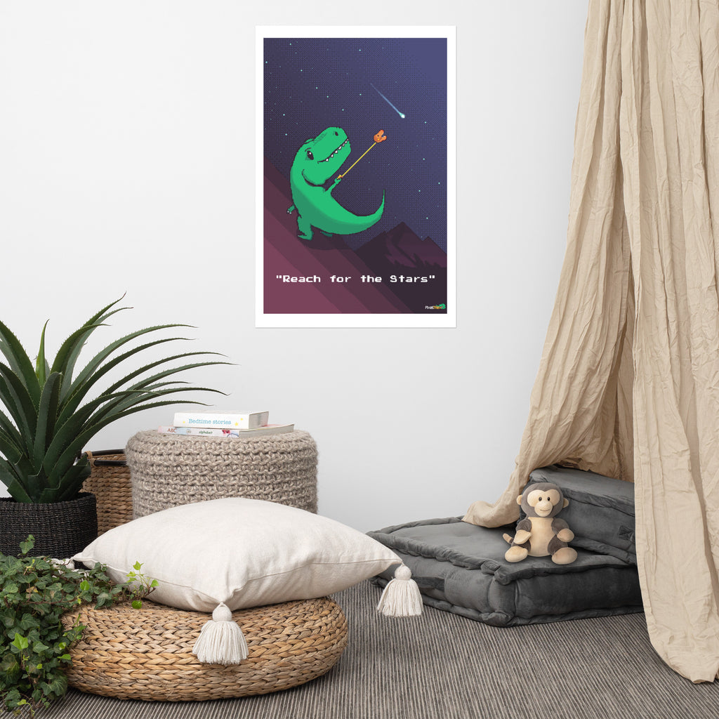 PixelTRex™ - Trex "Reach for the Stars" Poster