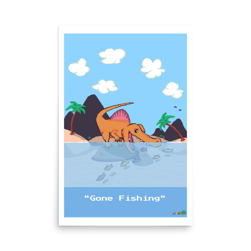 PixelTRex™ – Spino “Gone Fishing” Poster