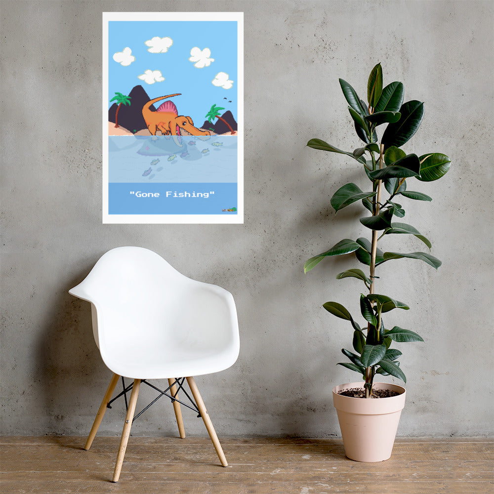 PixelTRex™ – Spino “Gone Fishing” Poster