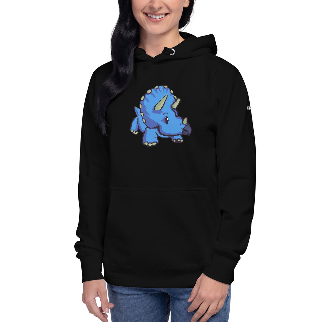 PixelTRex™ – Trike the Triceratops Pixel Dinosaur Hoodie