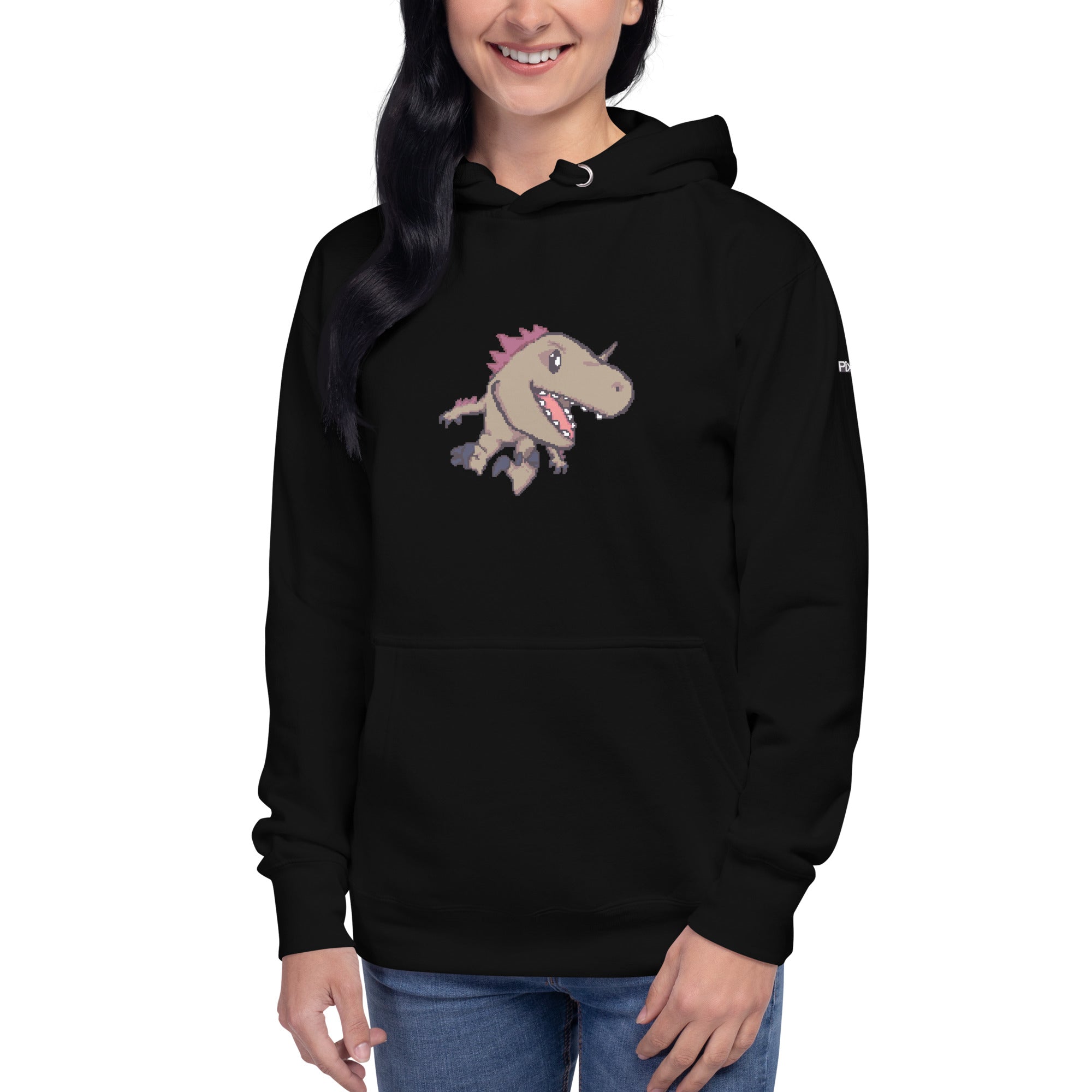 PixelTRex™ – Rap the Raptor Pixel Dinosaur Hoodie