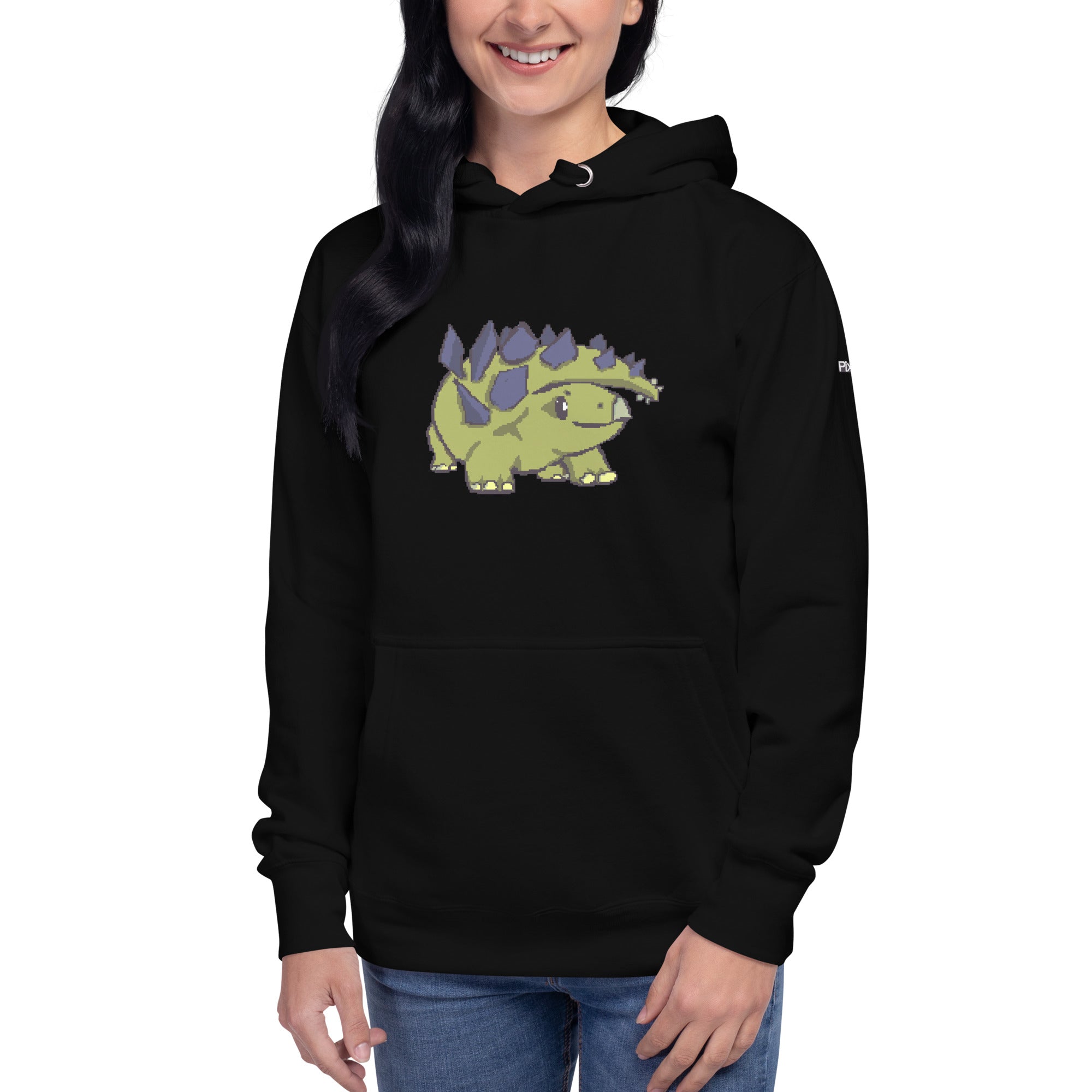 PixelTRex™ – Stego the Stegosaurus Pixel Dinosaur Hoodie