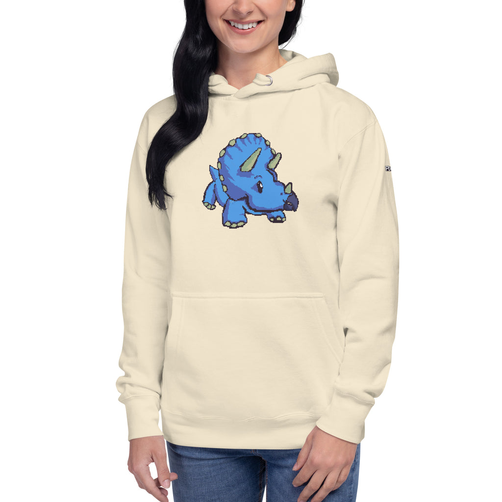 PixelTRex™ – Trike the Triceratops Pixel Dinosaur Hoodie