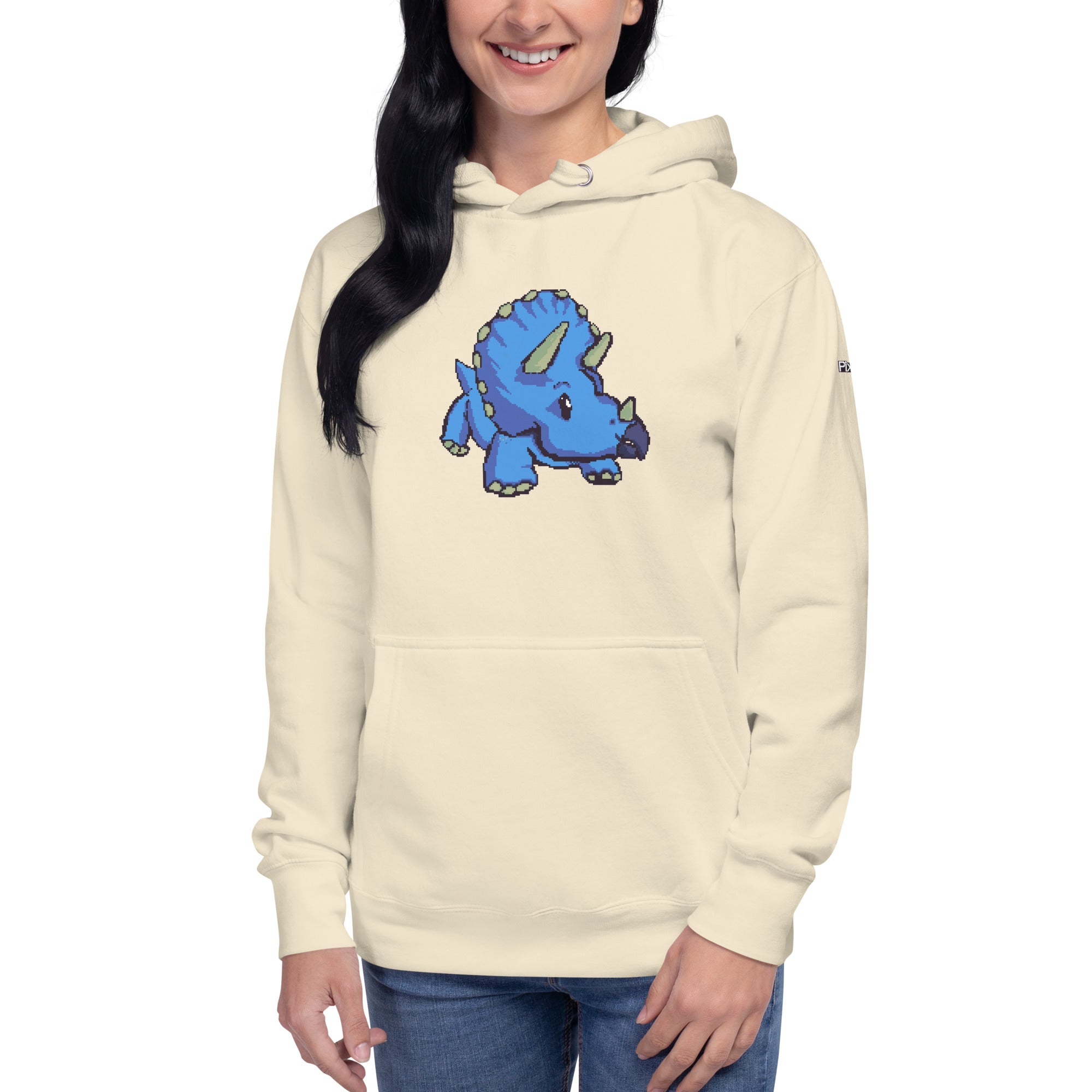 PixelTRex™ – Trike the Triceratops Pixel Dinosaur Hoodie