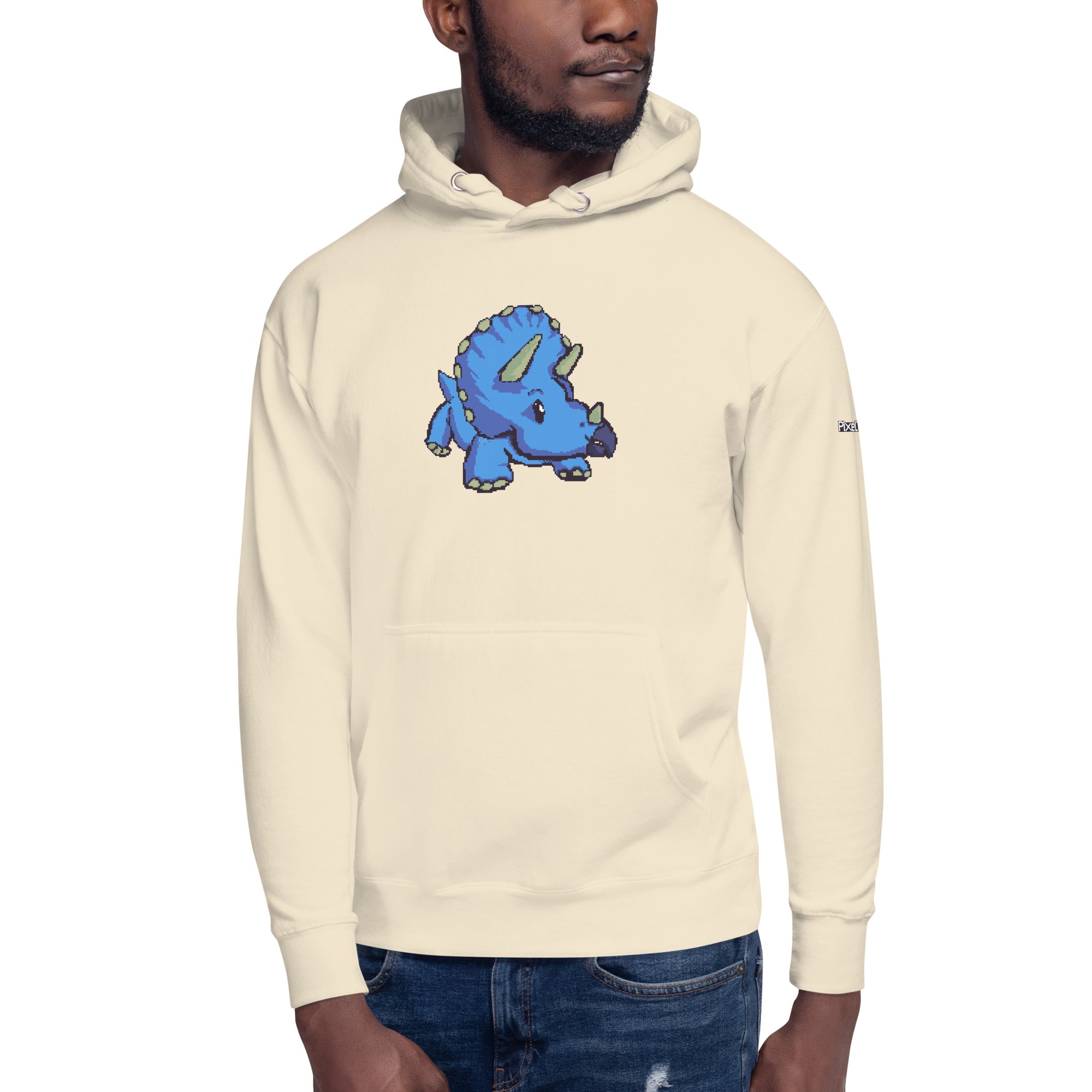 PixelTRex™ – Trike the Triceratops Pixel Dinosaur Hoodie