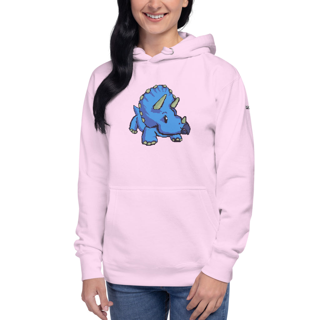 PixelTRex™ – Trike the Triceratops Pixel Dinosaur Hoodie