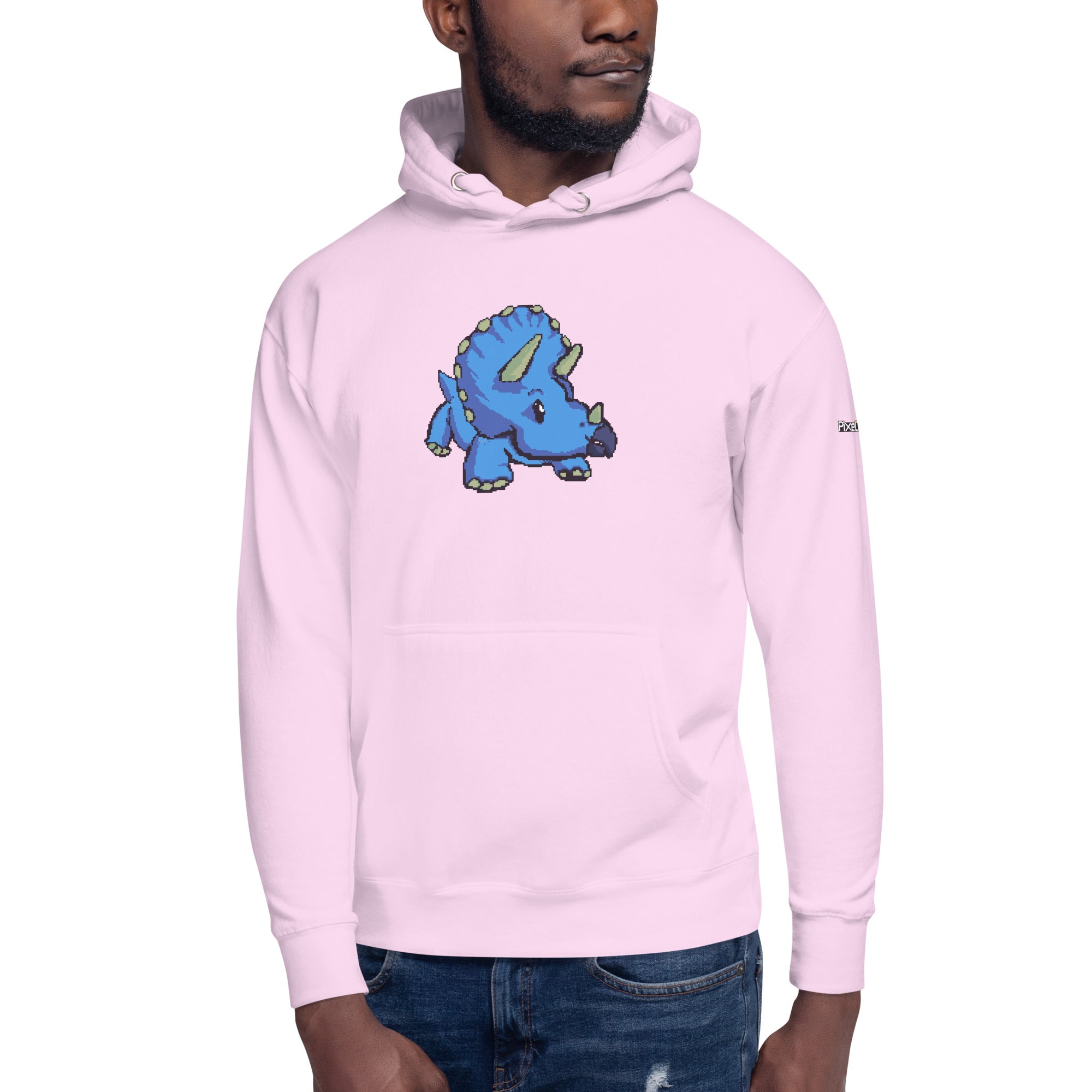 PixelTRex™ – Trike the Triceratops Pixel Dinosaur Hoodie