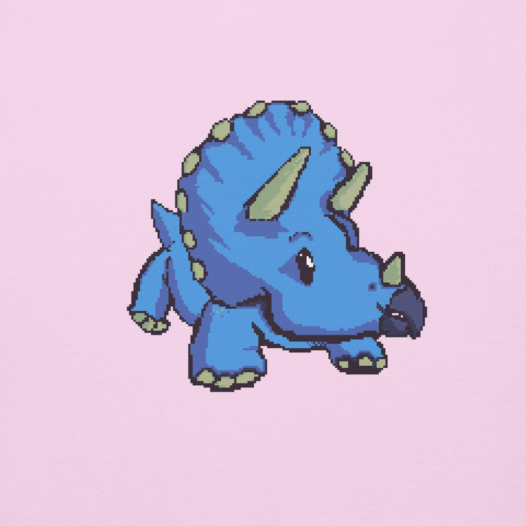 PixelTRex™ – Trike the Triceratops Pixel Dinosaur Hoodie