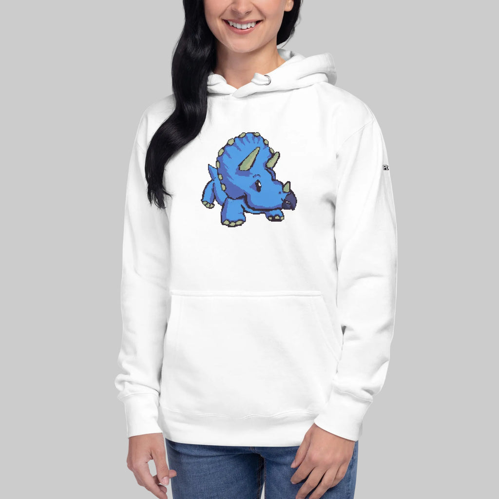 PixelTRex™ – Trike the Triceratops Pixel Dinosaur Hoodie