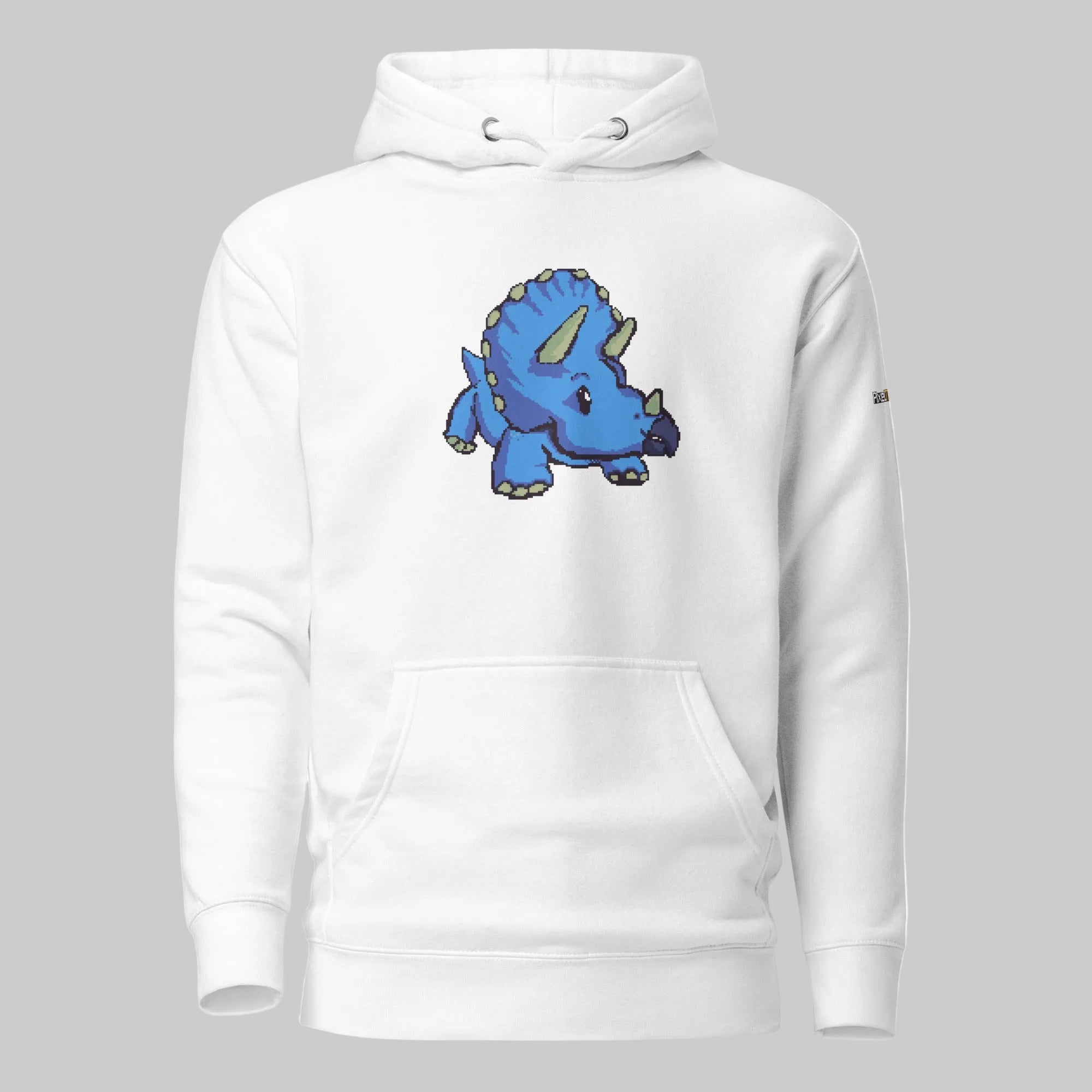 PixelTRex™ – Trike the Triceratops Pixel Dinosaur Hoodie