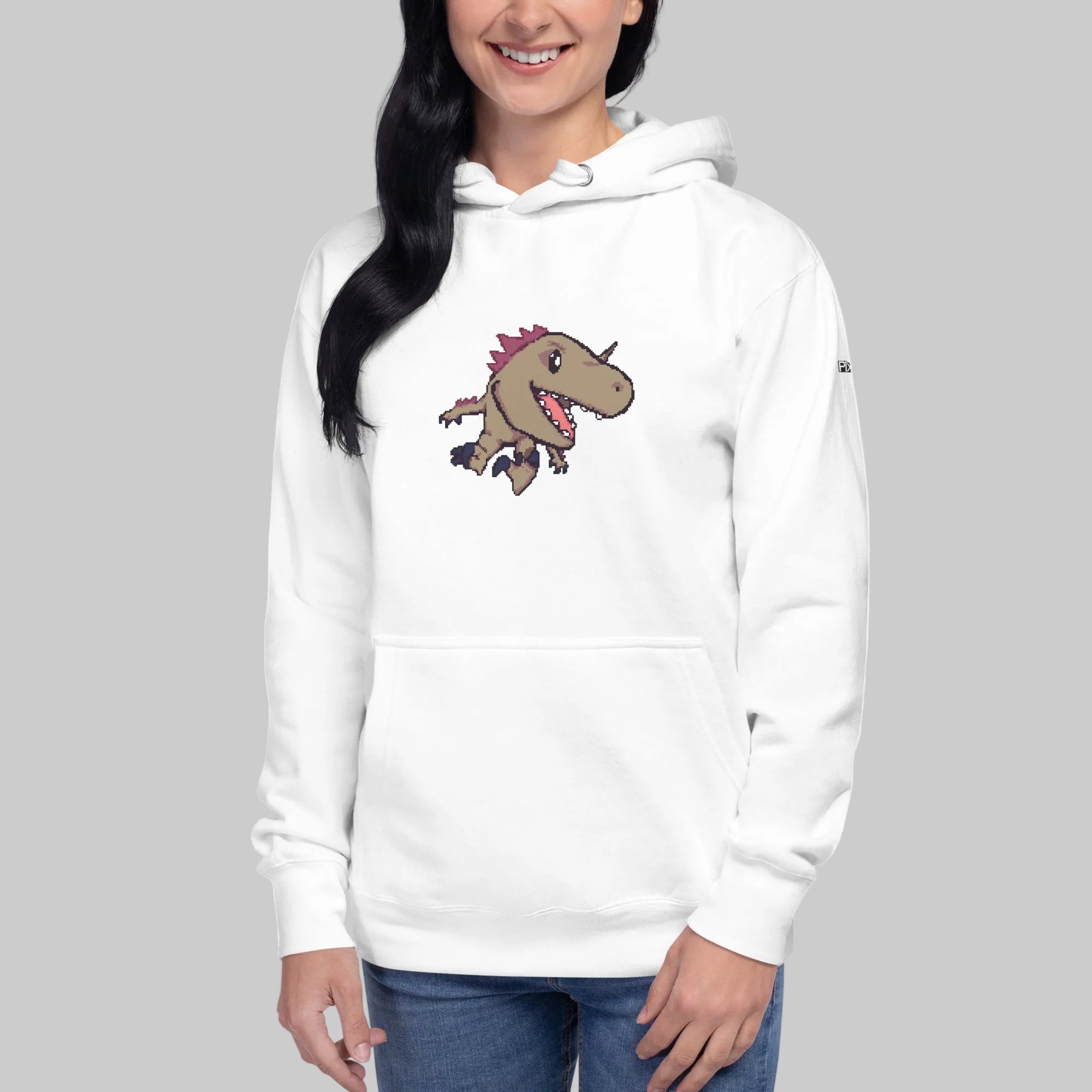 PixelTRex™ – Rap the Raptor Pixel Dinosaur Hoodie