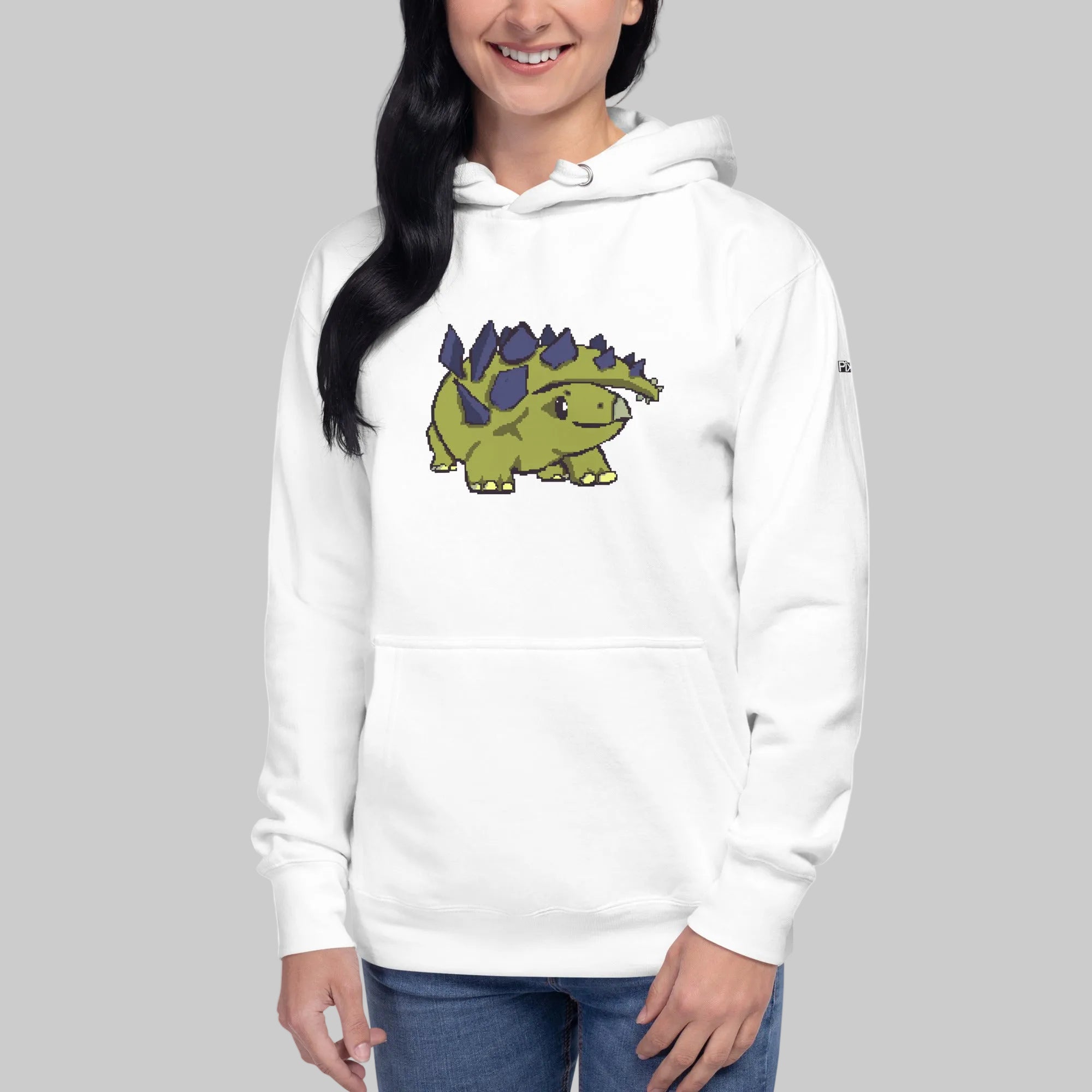 PixelTRex™ – Stego the Stegosaurus Pixel Dinosaur Hoodie