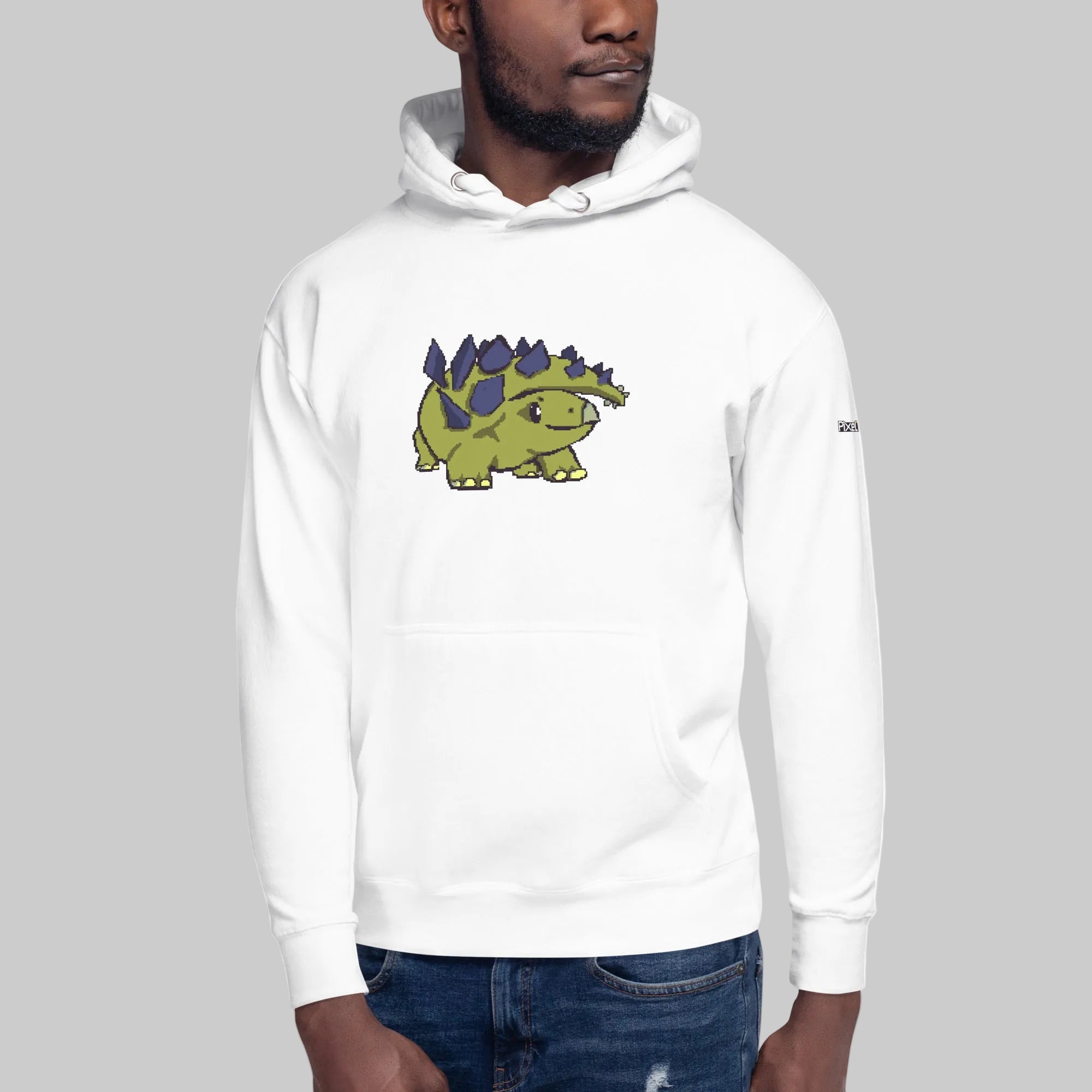PixelTRex™ – Stego the Stegosaurus Pixel Dinosaur Hoodie