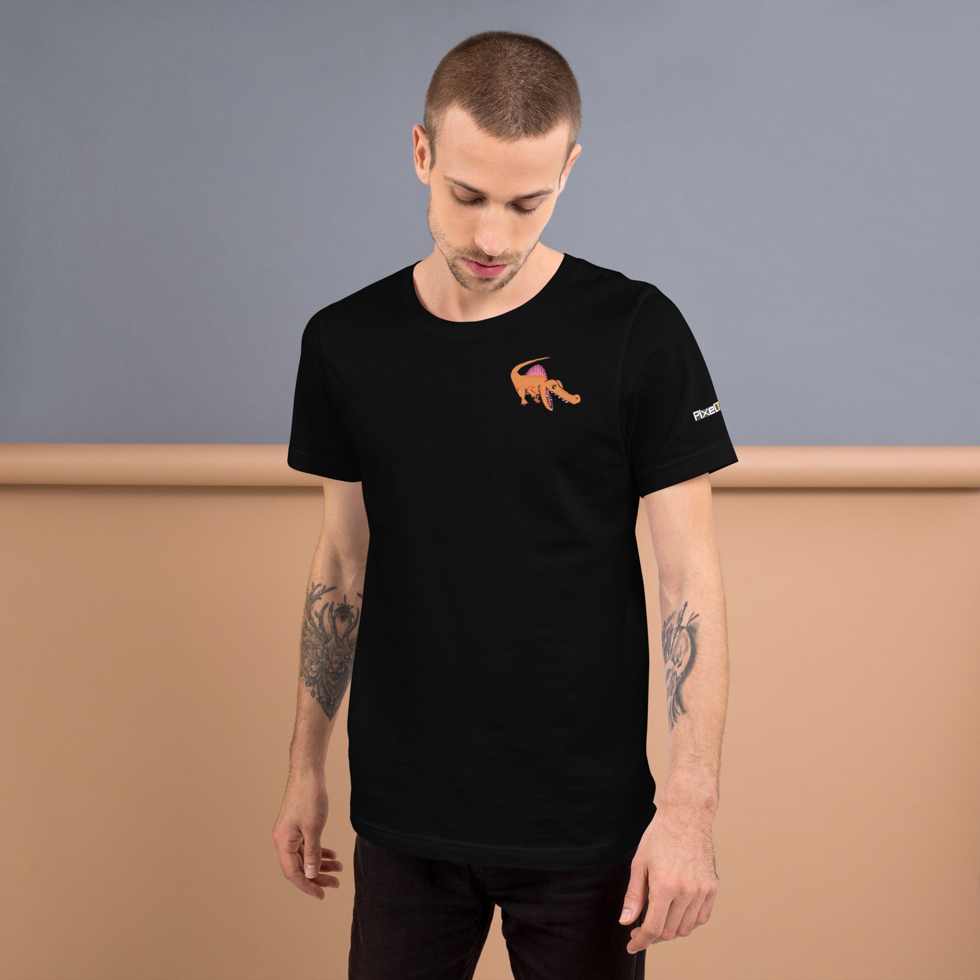 PixelTRex™ – Spino the Spinosaurus Pixel Dinosaur Pocket Tee