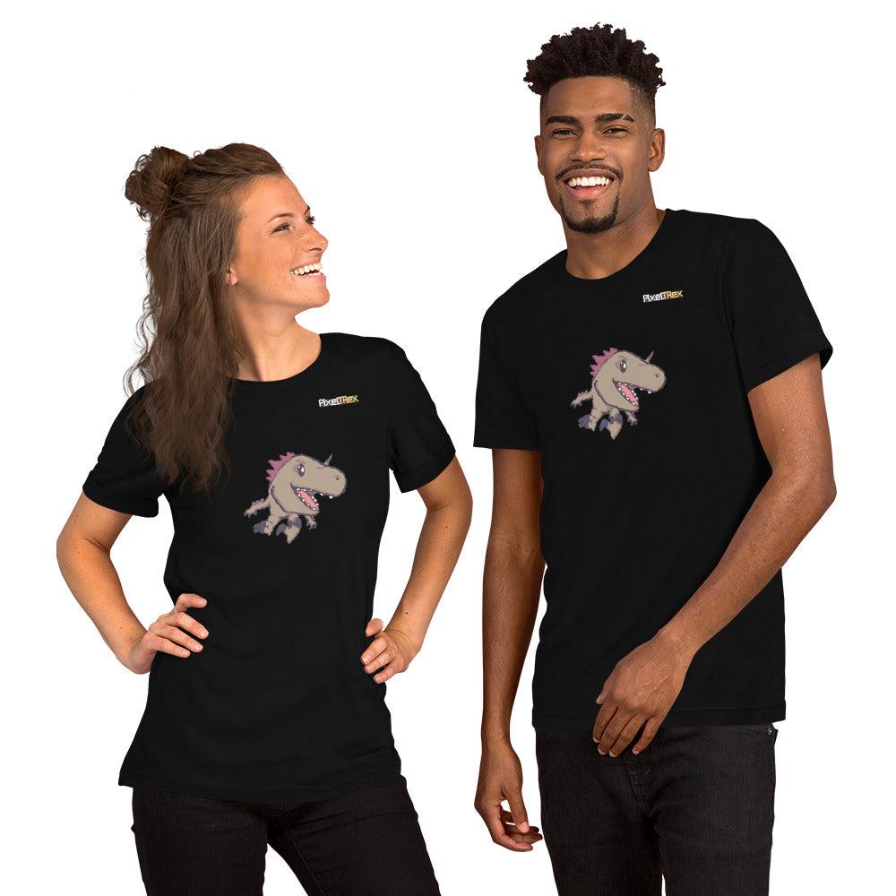 PixelTRex™ – Rap the Raptor Pixel Dinosaur T-Shirt