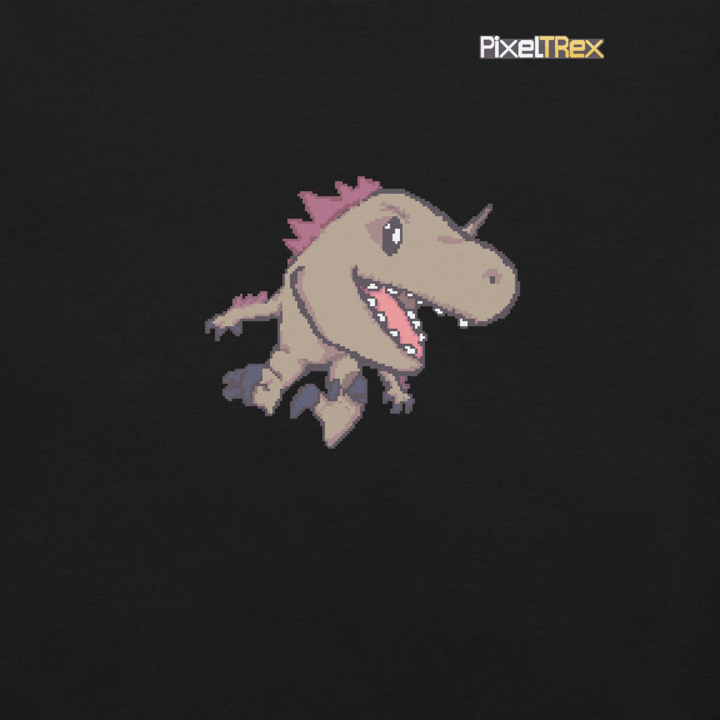 PixelTRex™ – Rap the Raptor Pixel Dinosaur T-Shirt