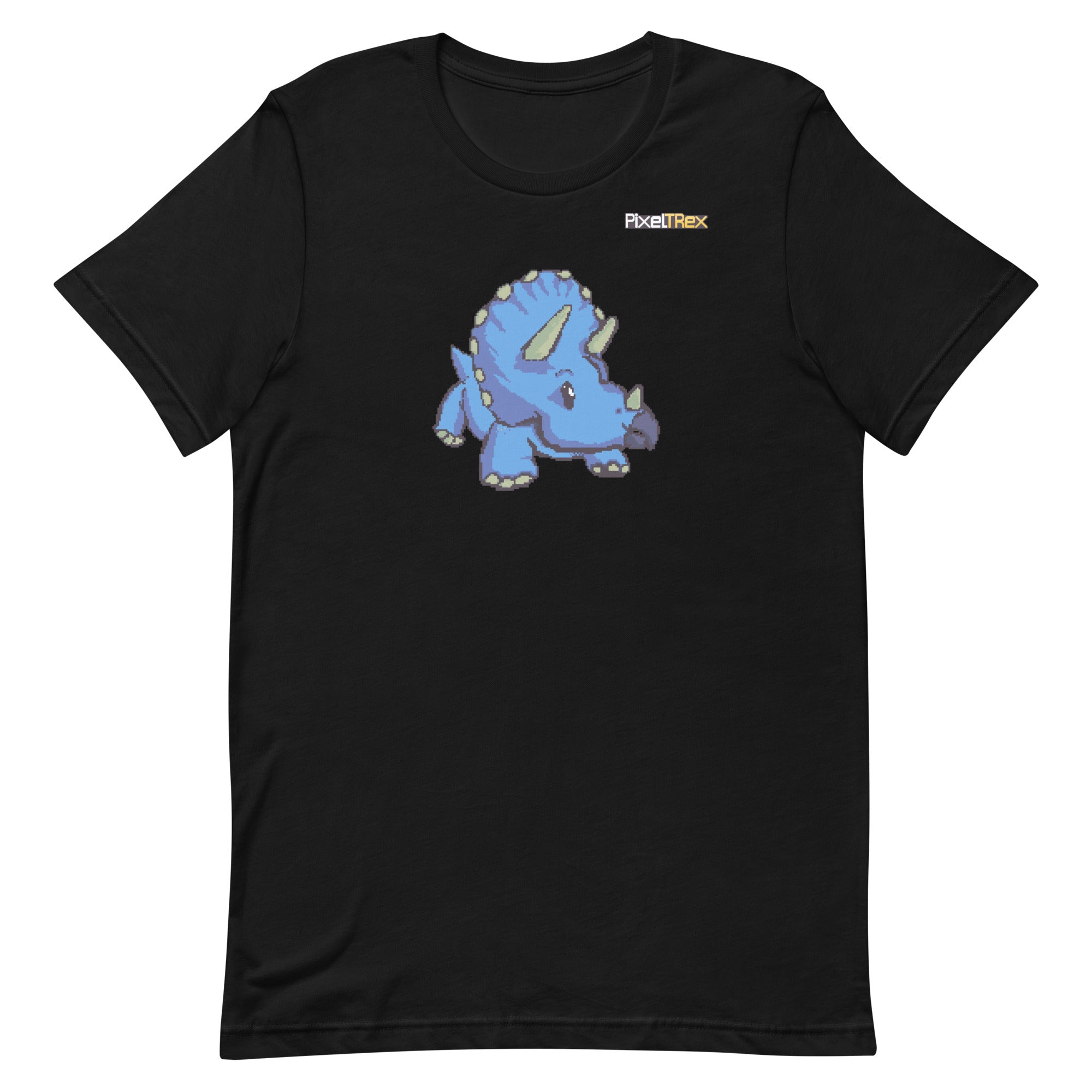 PixelTRex™ – Trike the Triceratops Pixel Dinosaur T-Shirt