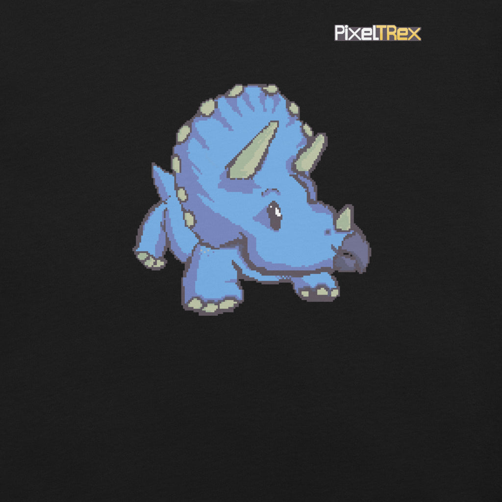 PixelTRex™ – Trike the Triceratops Pixel Dinosaur T-Shirt