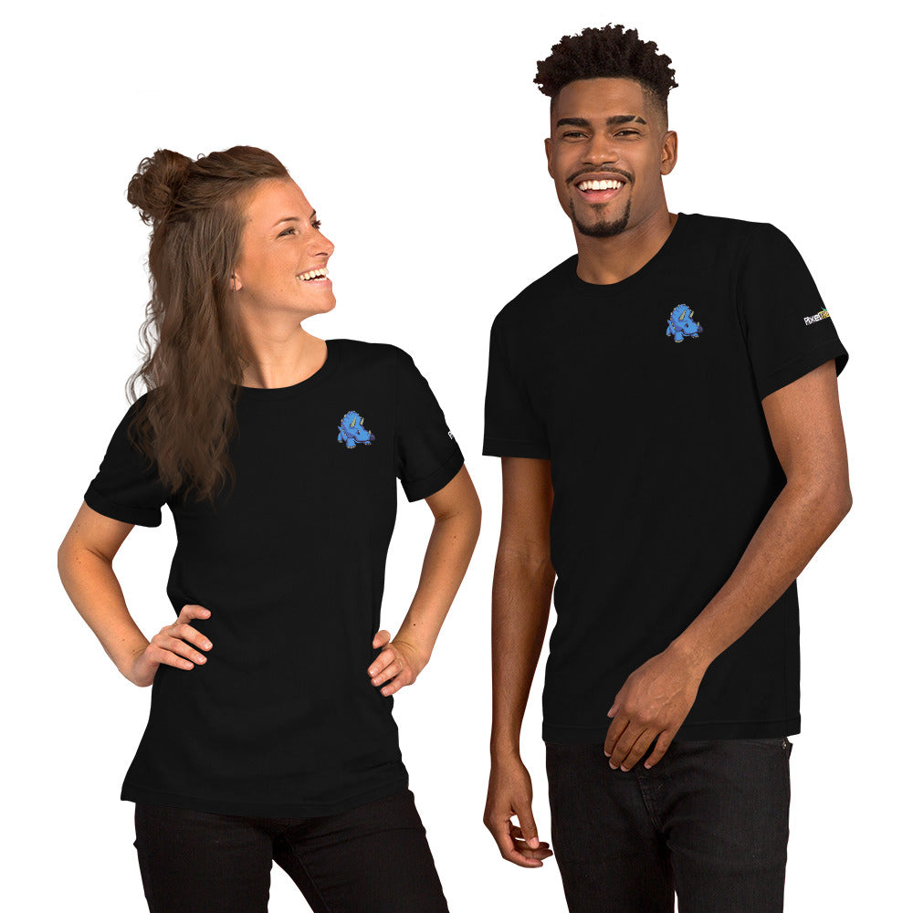 PixelTRex™ – Trike the Triceratops Pixel Dinosaur Pocket Tee