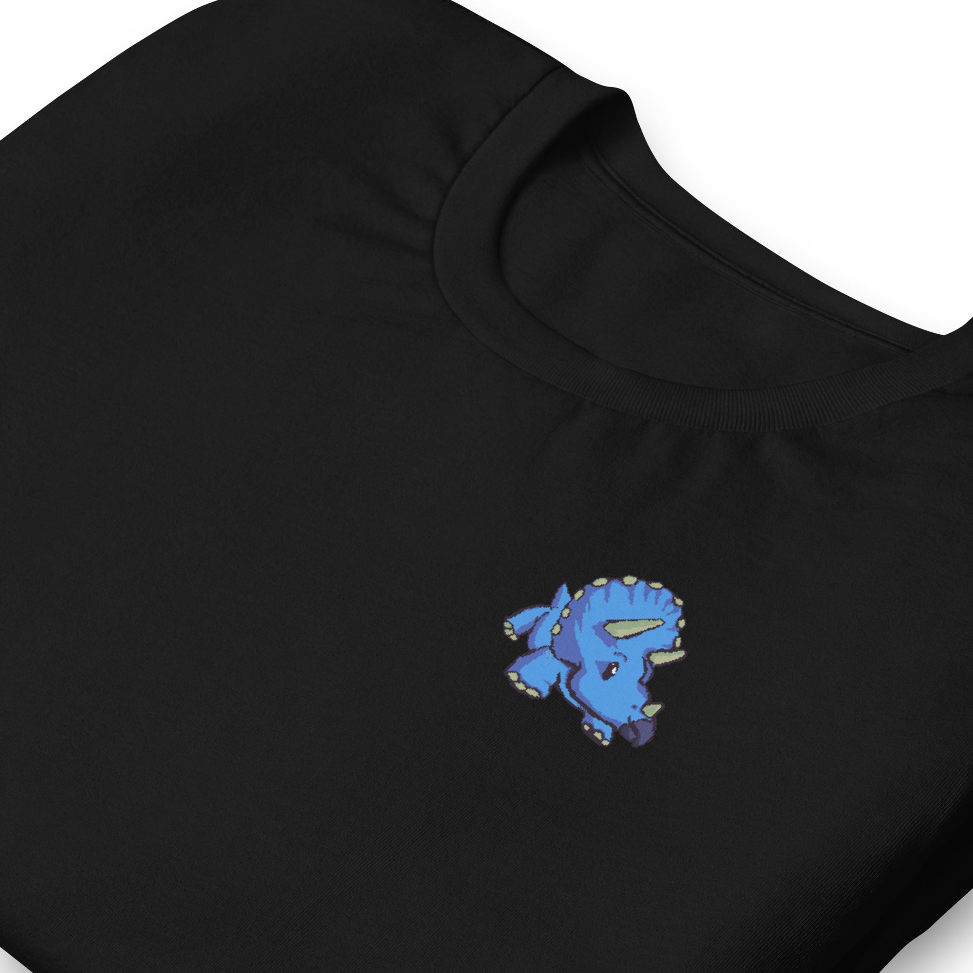 PixelTRex™ – Trike the Triceratops Pixel Dinosaur Pocket Tee
