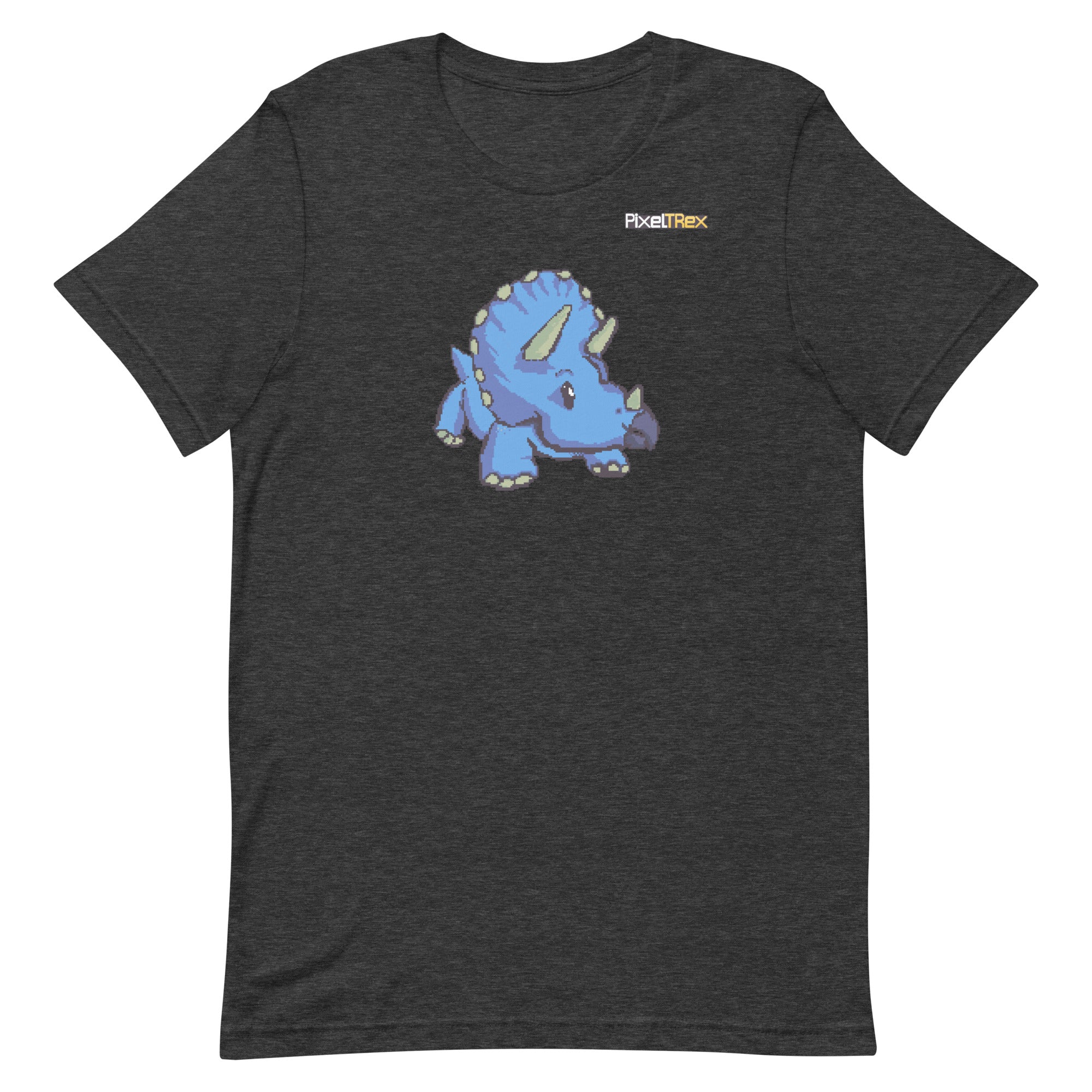 PixelTRex™ – Trike the Triceratops Pixel Dinosaur T-Shirt