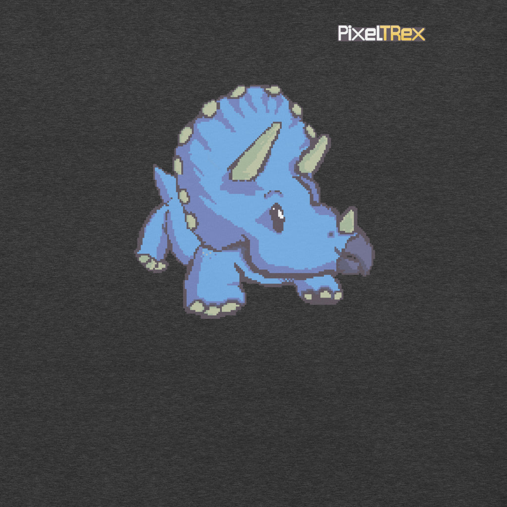 PixelTRex™ – Trike the Triceratops Pixel Dinosaur T-Shirt