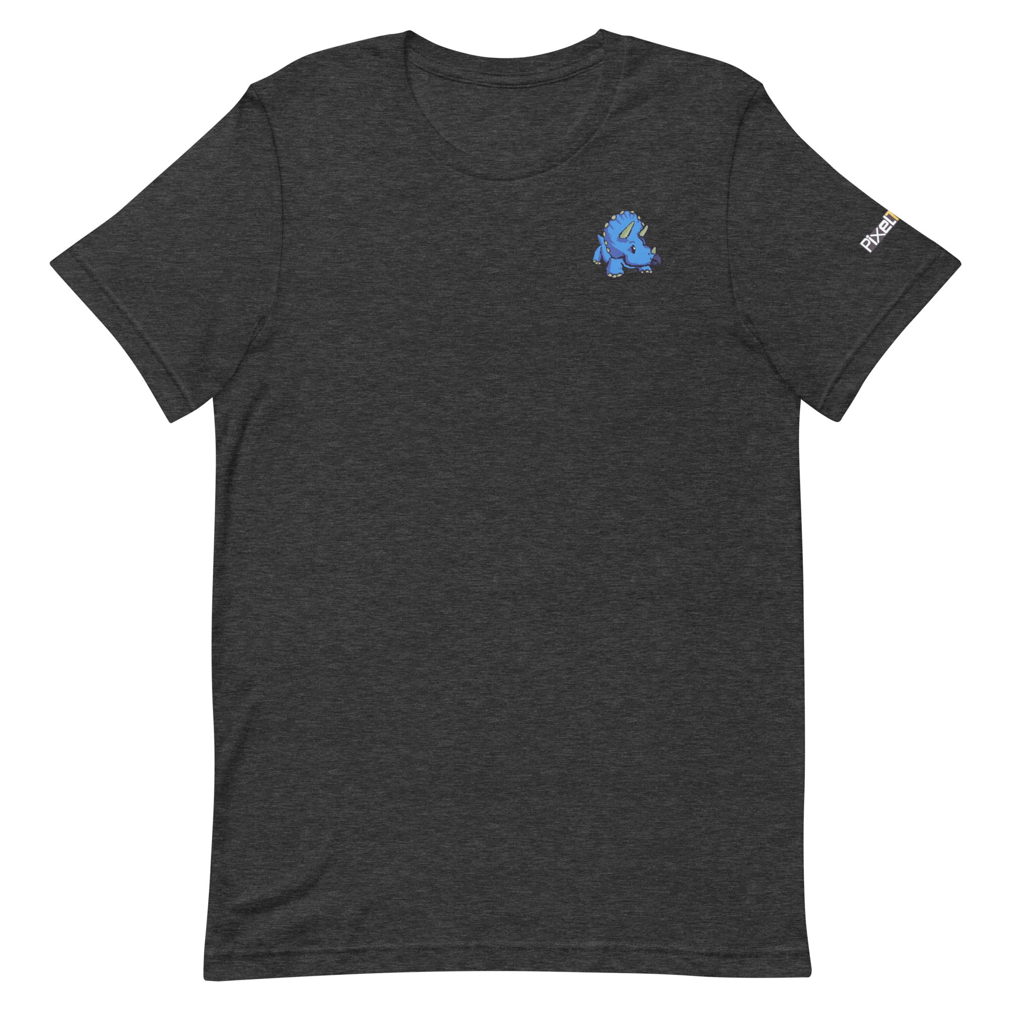 PixelTRex™ – Trike the Triceratops Pixel Dinosaur Pocket Tee