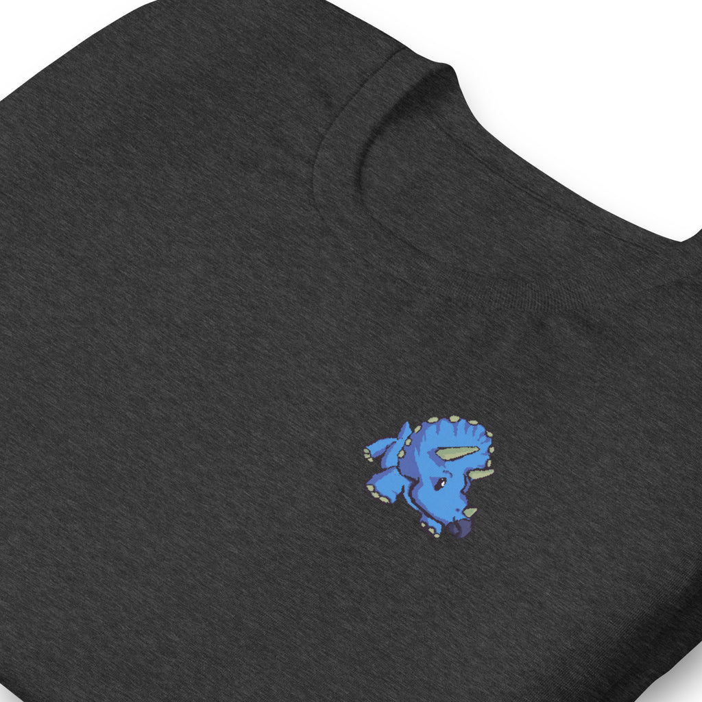 PixelTRex™ – Trike the Triceratops Pixel Dinosaur Pocket Tee