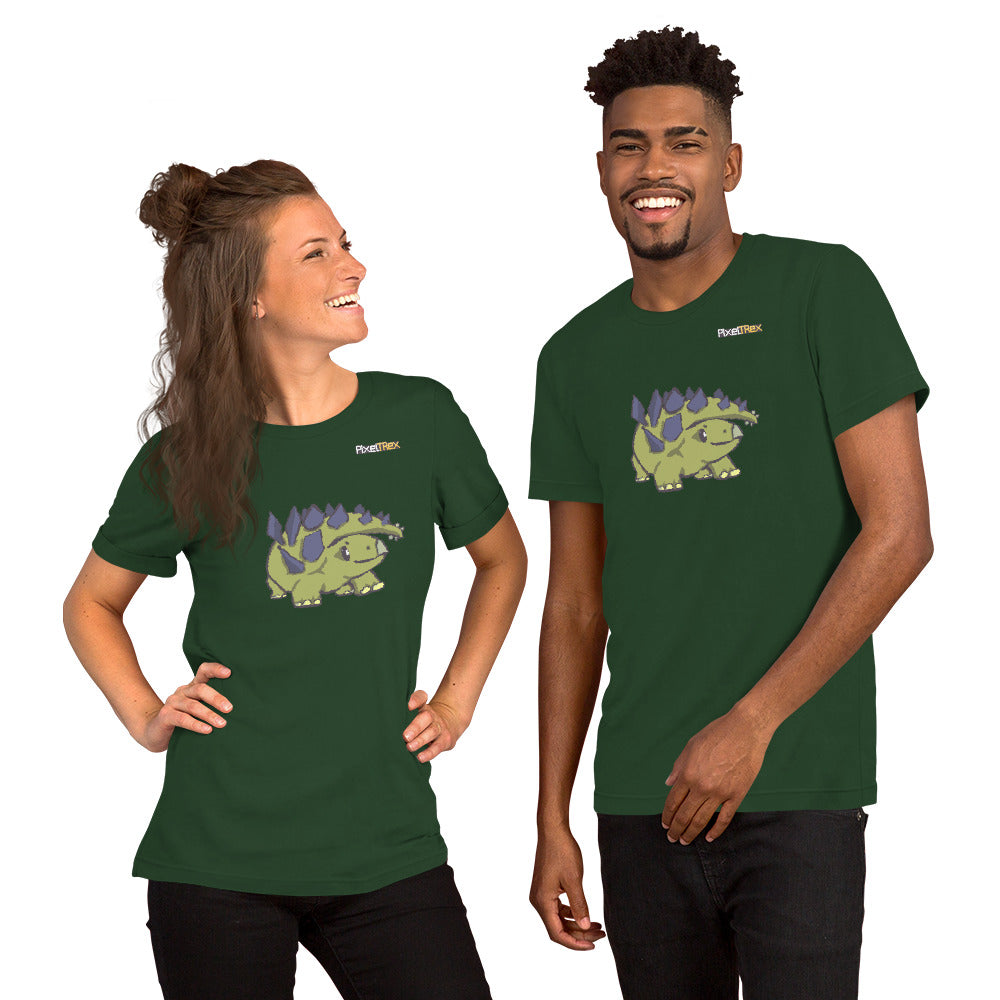 PixelTRex™ – Stego the Stegosaurus Pixel Dinosaur T-Shirt
