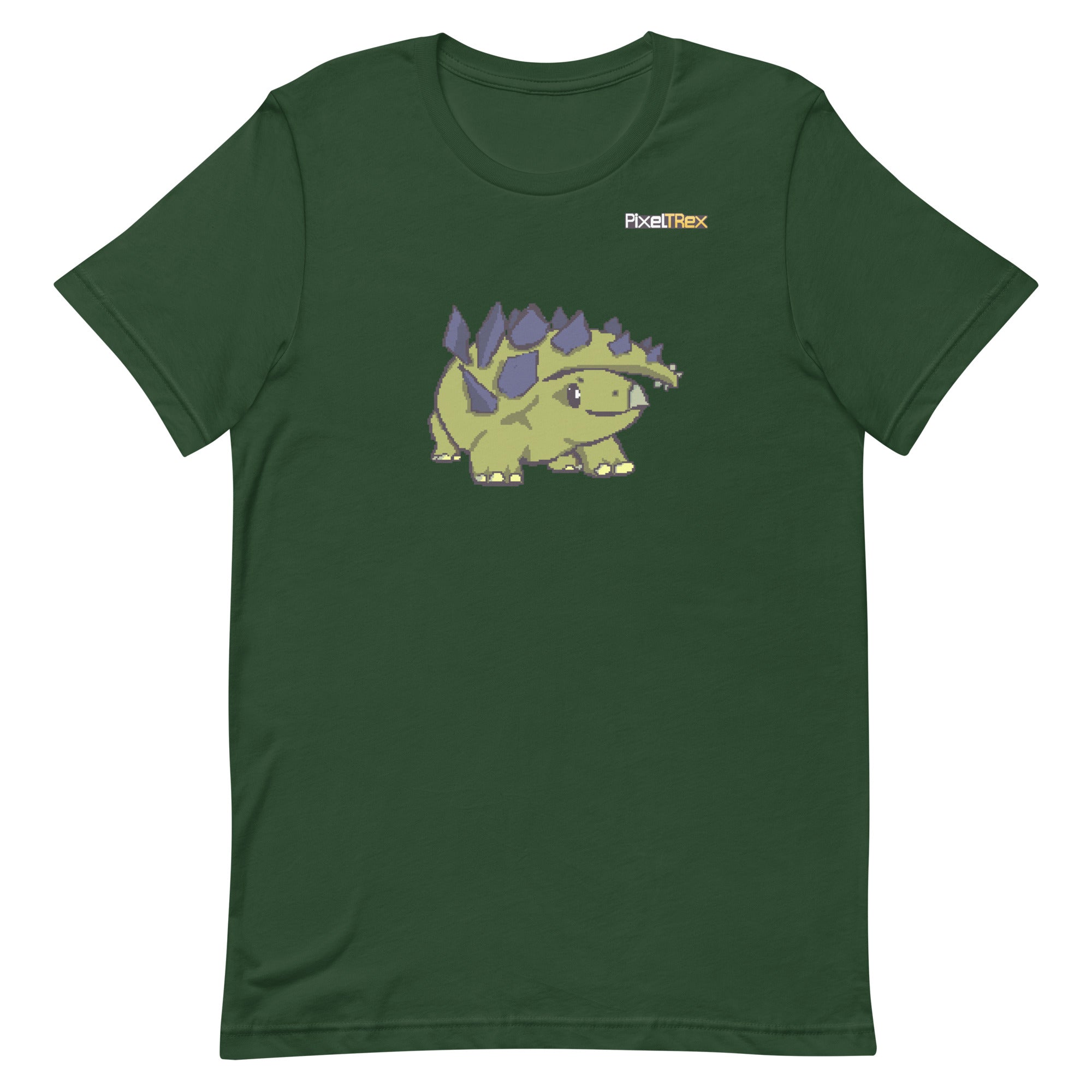 PixelTRex™ – Stego the Stegosaurus Pixel Dinosaur T-Shirt
