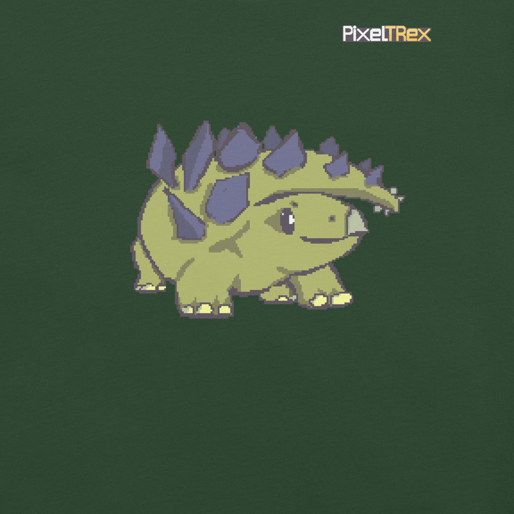 PixelTRex™ – Stego the Stegosaurus Pixel Dinosaur T-Shirt