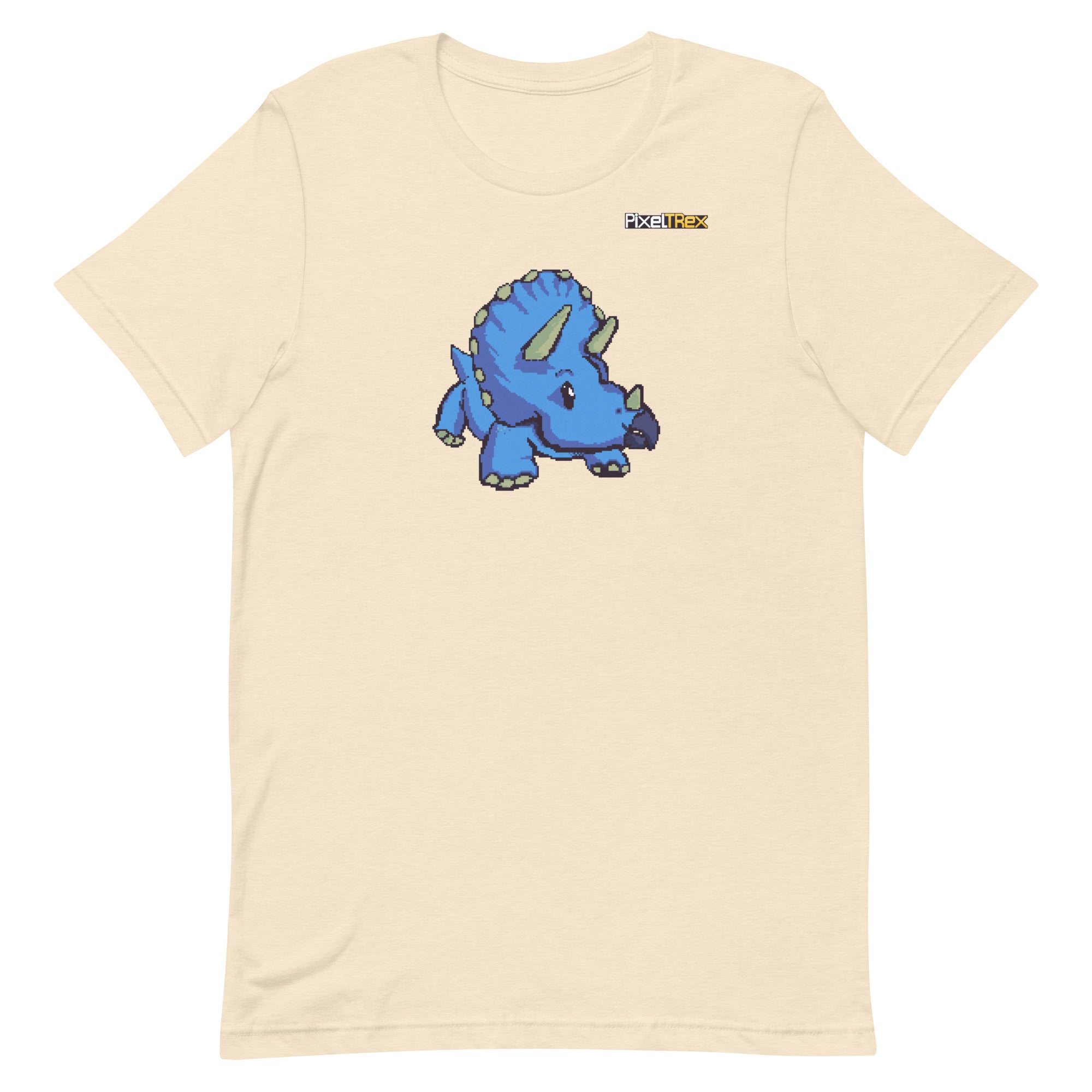 PixelTRex™ – Trike the Triceratops Pixel Dinosaur T-Shirt