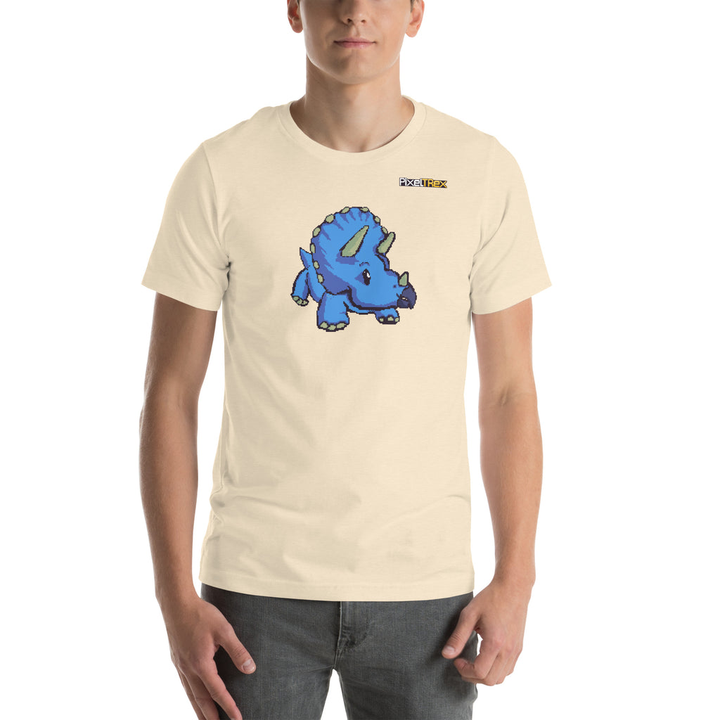 PixelTRex™ – Trike the Triceratops Pixel Dinosaur T-Shirt