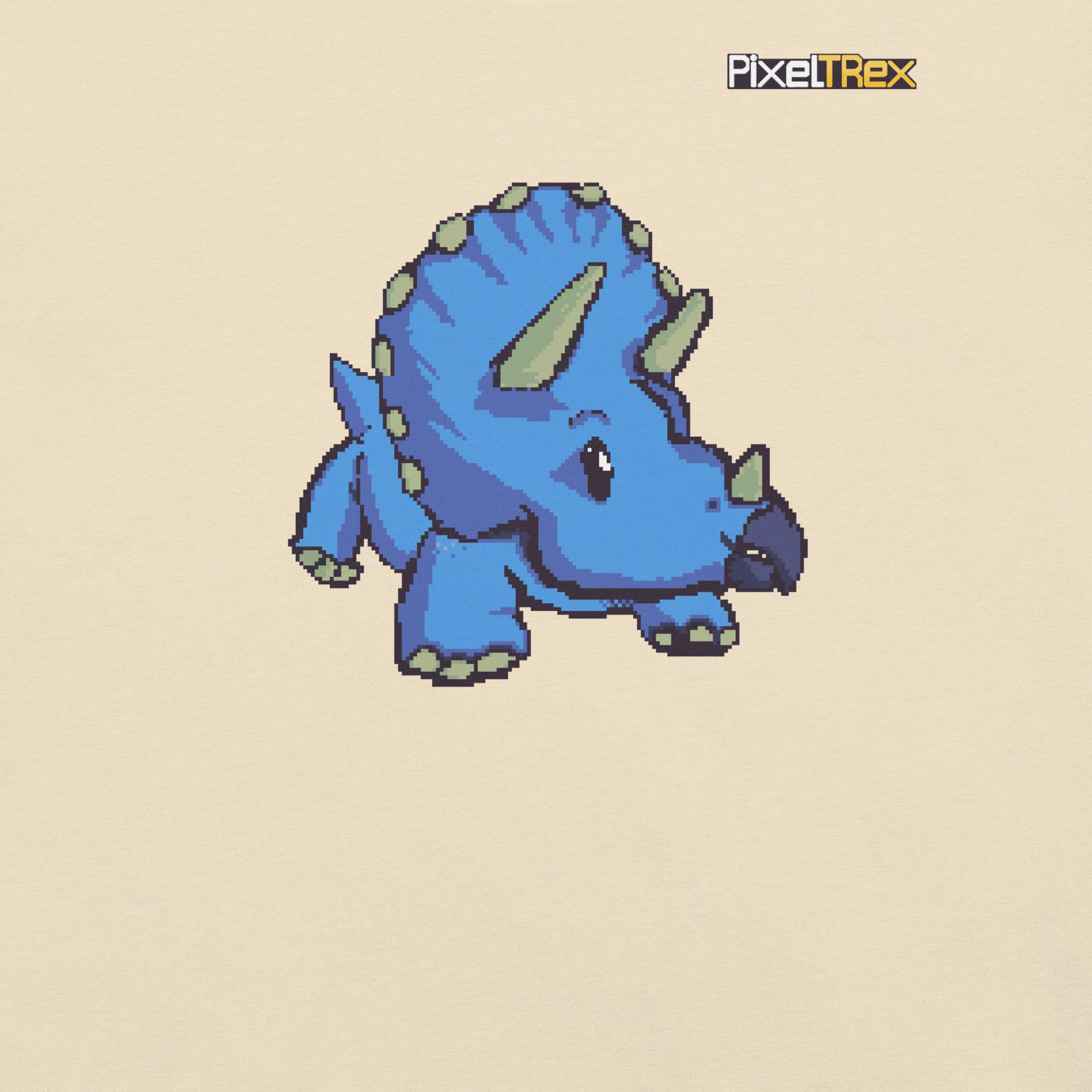 PixelTRex™ – Trike the Triceratops Pixel Dinosaur T-Shirt