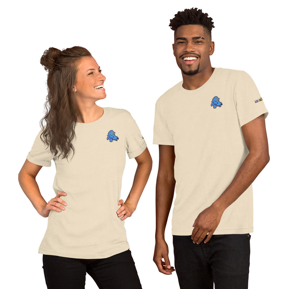 PixelTRex™ – Trike the Triceratops Pixel Dinosaur Pocket Tee