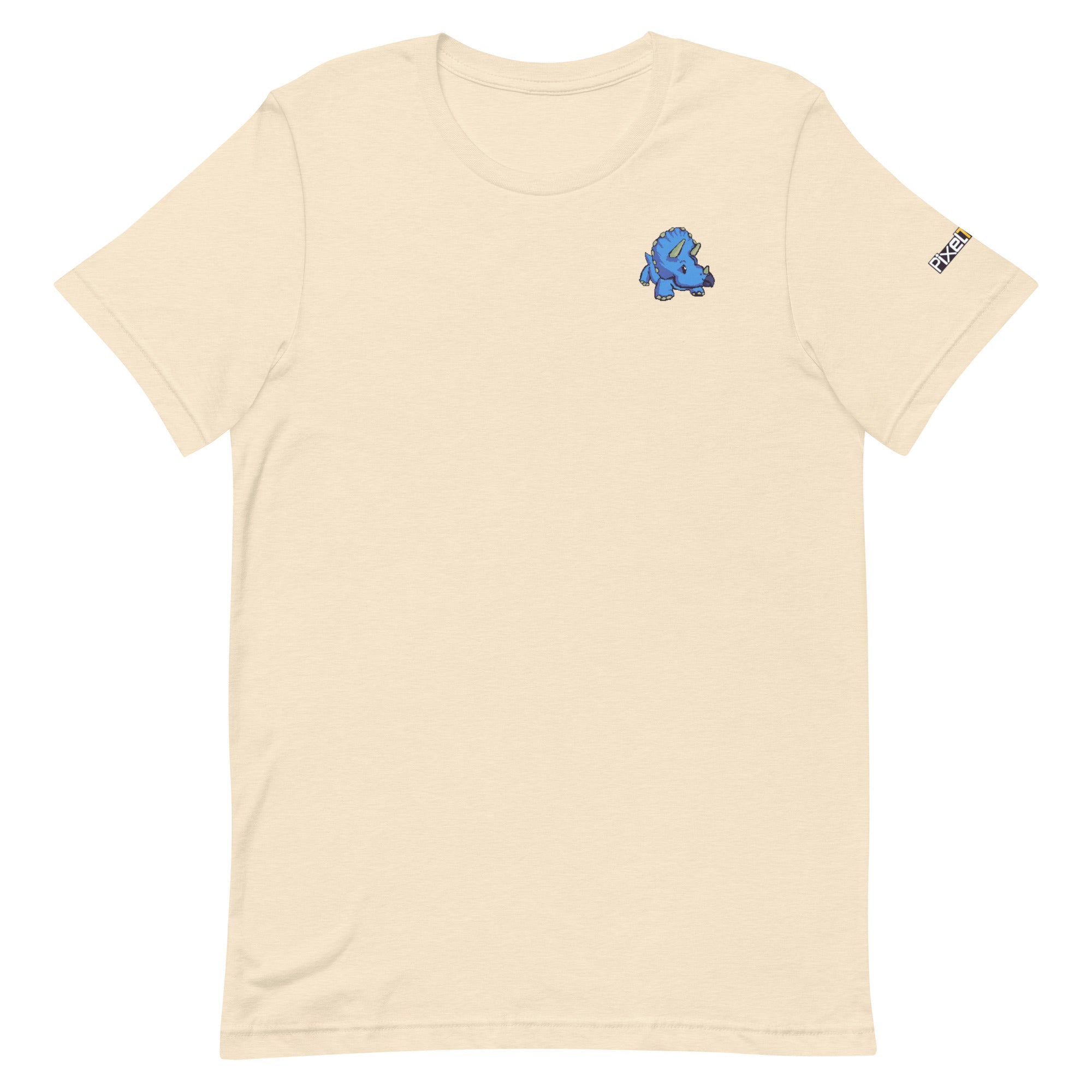 PixelTRex™ – Trike the Triceratops Pixel Dinosaur Pocket Tee