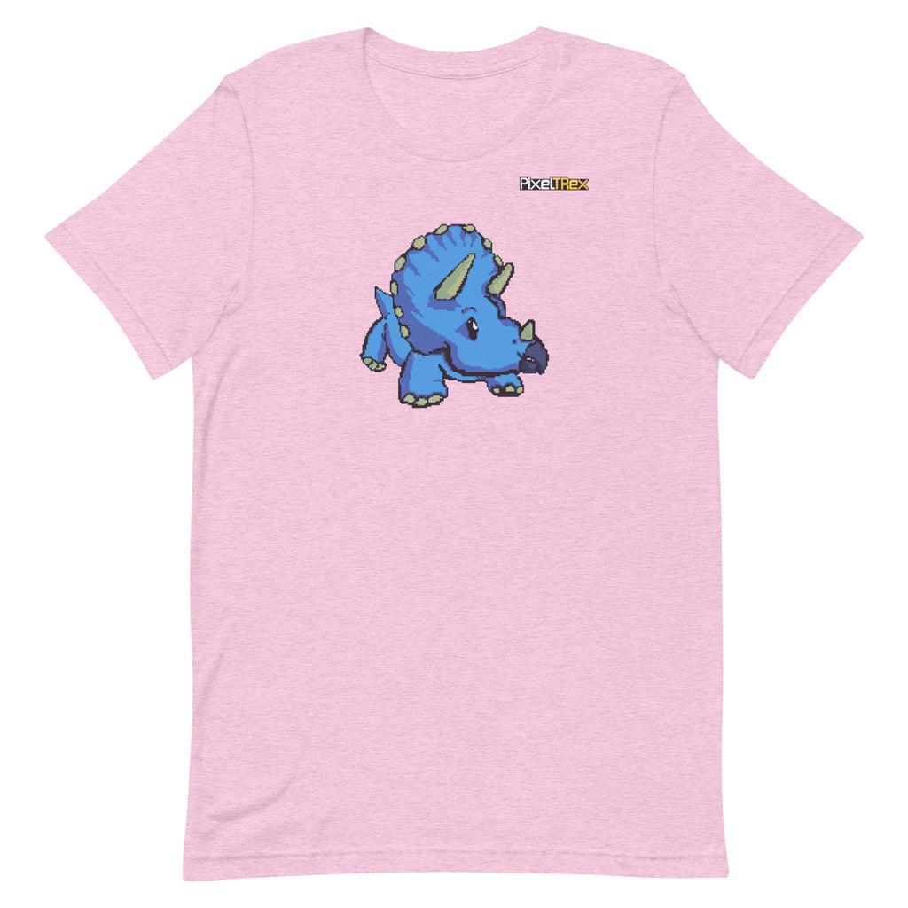 PixelTRex™ – Trike the Triceratops Pixel Dinosaur T-Shirt