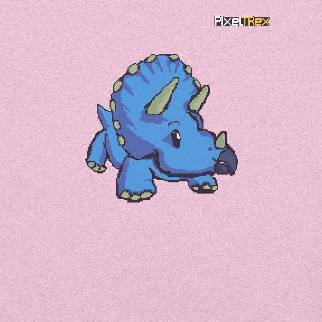PixelTRex™ – Trike the Triceratops Pixel Dinosaur T-Shirt