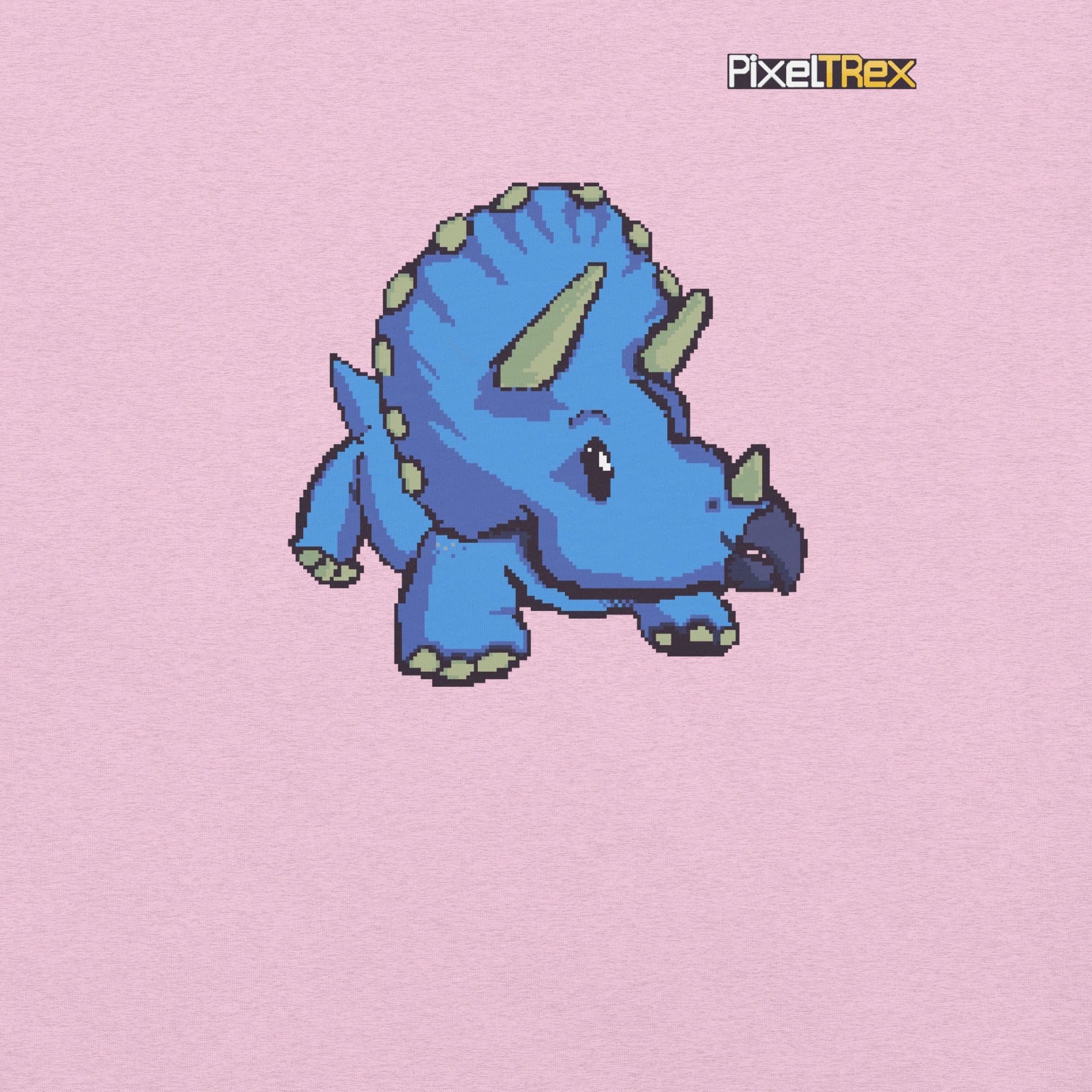 PixelTRex™ – Trike the Triceratops Pixel Dinosaur T-Shirt