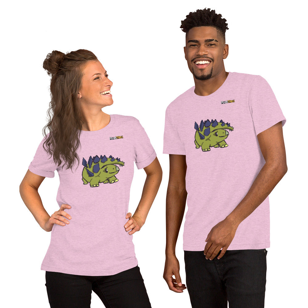 PixelTRex™ – Stego the Stegosaurus Pixel Dinosaur T-Shirt