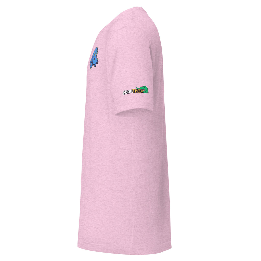PixelTRex™ – Trike the Triceratops Pixel Dinosaur Pocket Tee