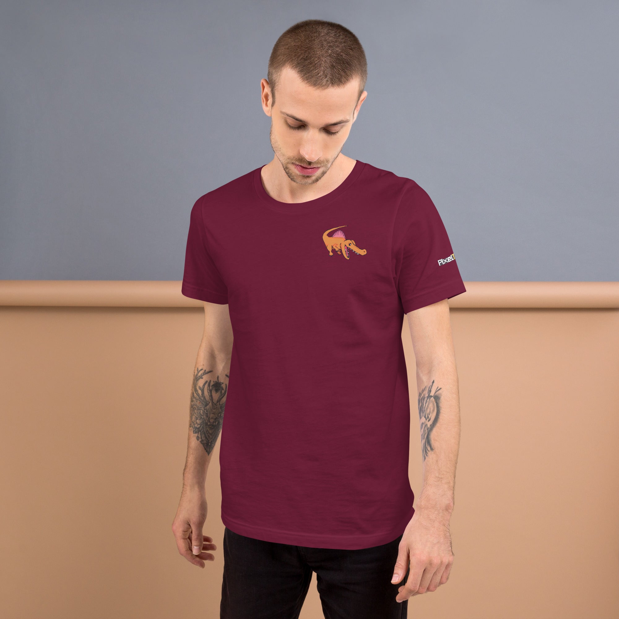 PixelTRex™ – Spino the Spinosaurus Pixel Dinosaur Pocket Tee