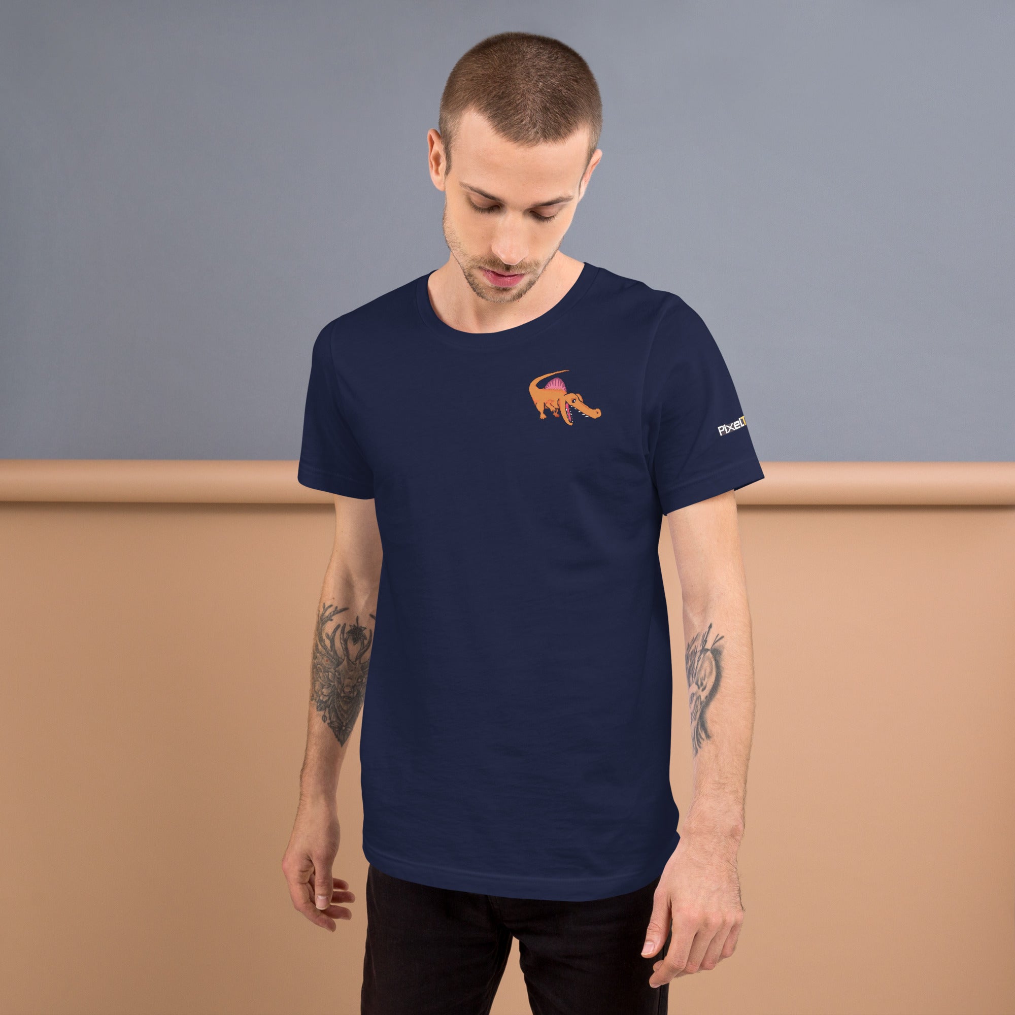 PixelTRex™ – Spino the Spinosaurus Pixel Dinosaur Pocket Tee