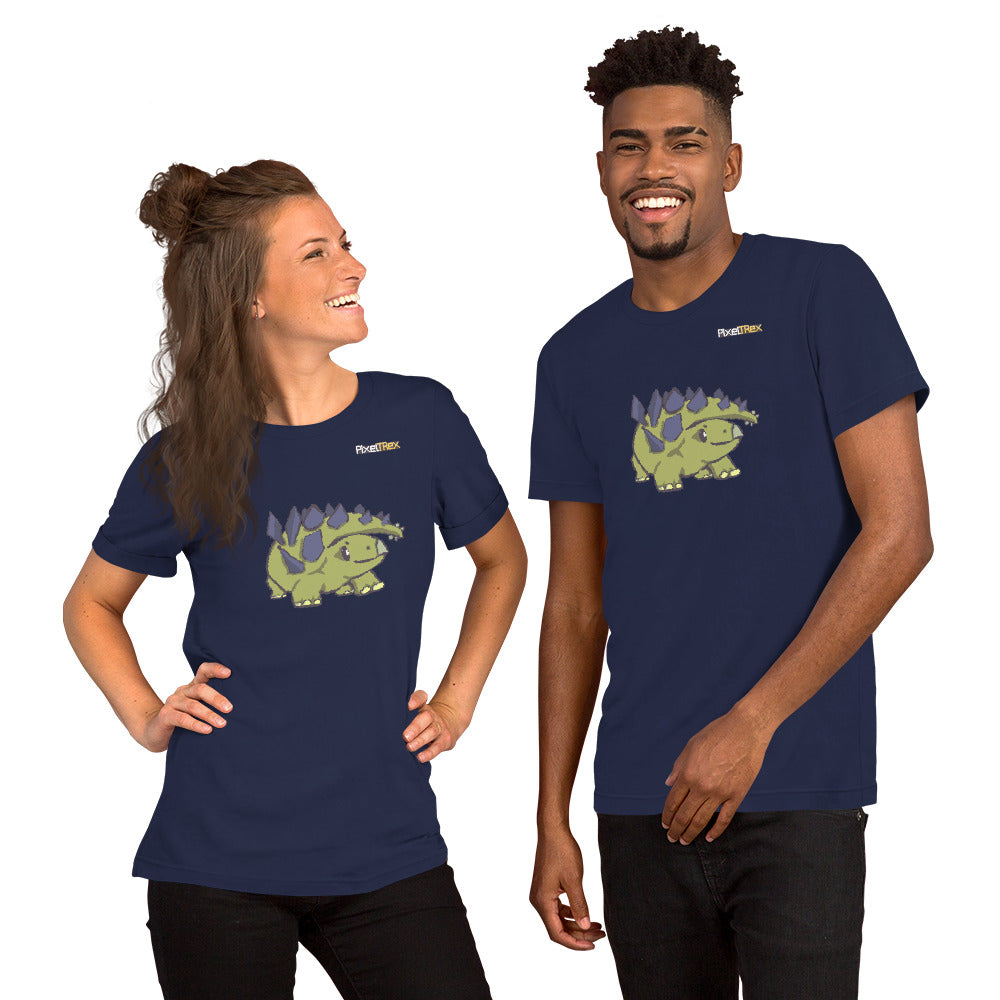 PixelTRex™ – Stego the Stegosaurus Pixel Dinosaur T-Shirt