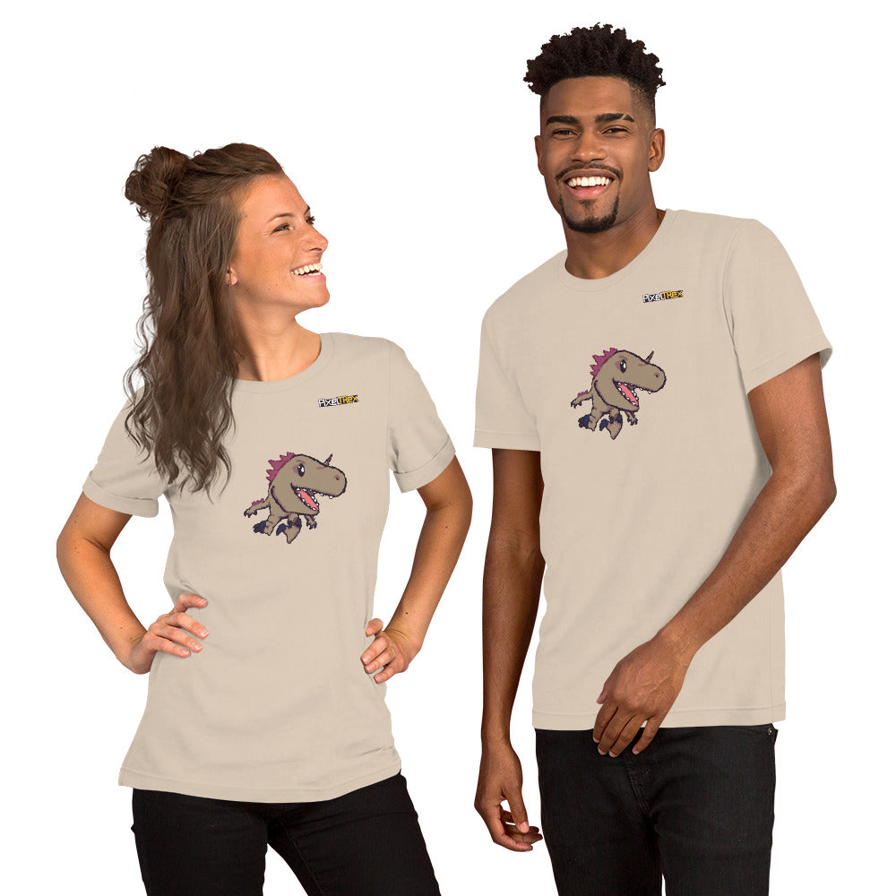 PixelTRex™ – Rap the Raptor Pixel Dinosaur T-Shirt