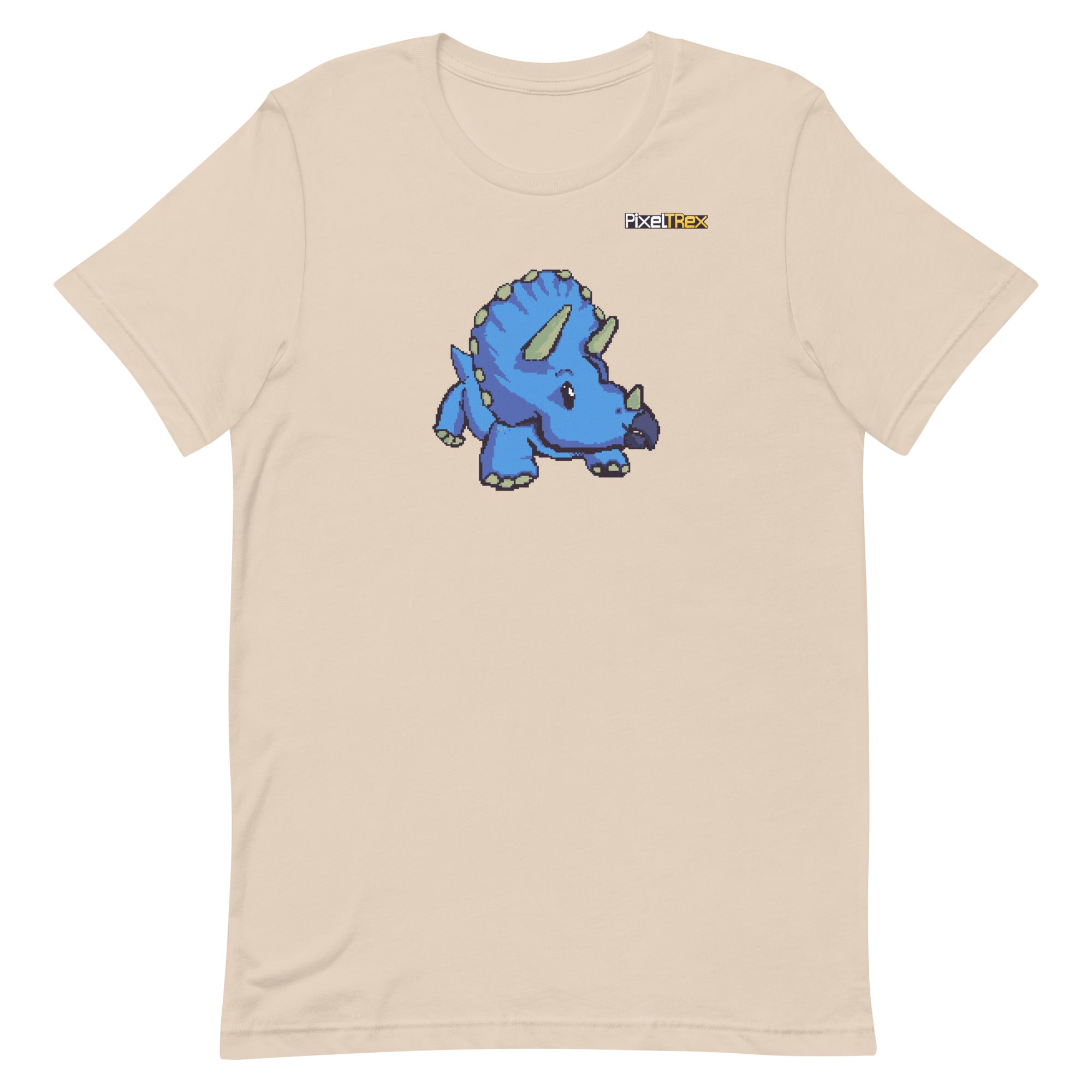 PixelTRex™ – Trike the Triceratops Pixel Dinosaur T-Shirt