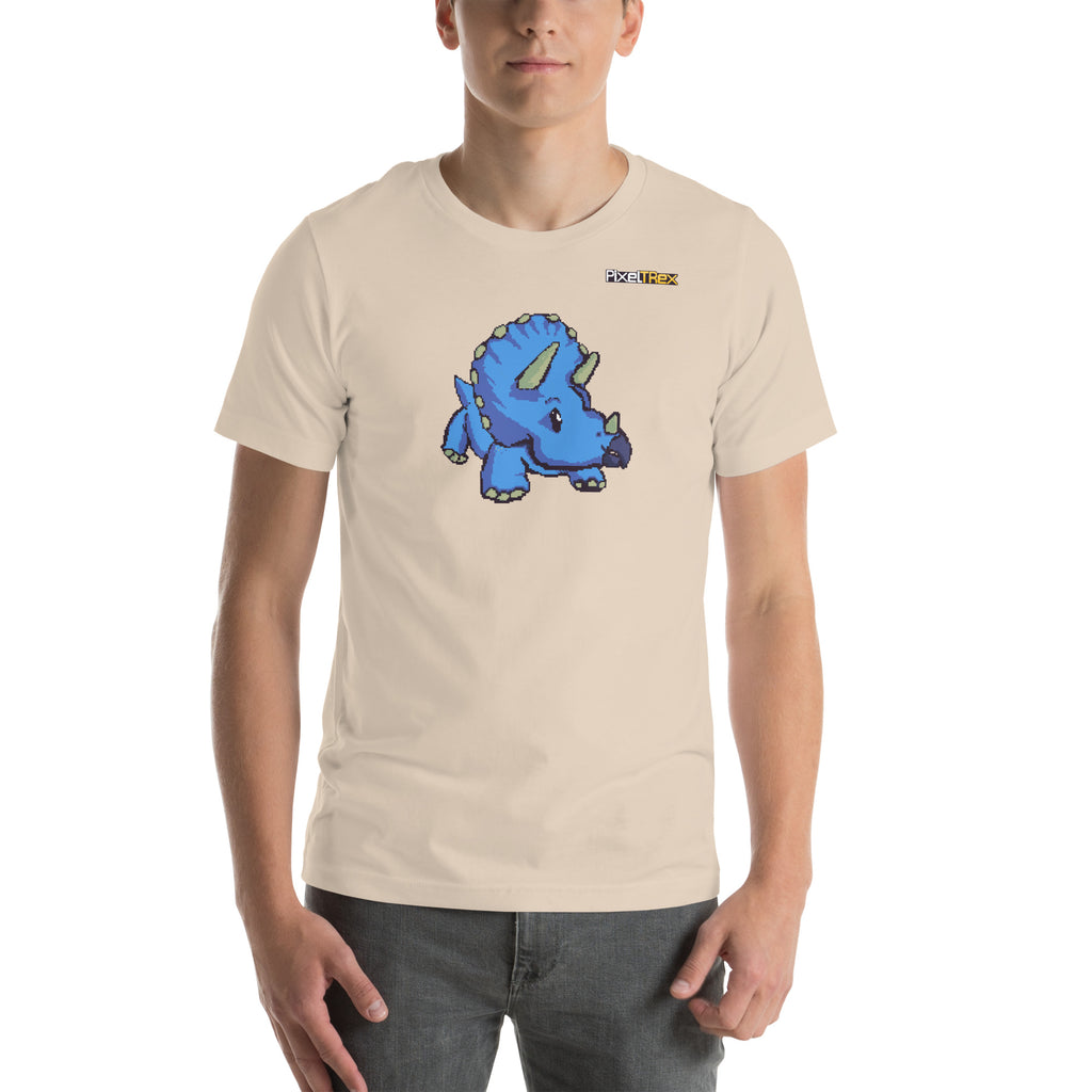 PixelTRex™ – Trike the Triceratops Pixel Dinosaur T-Shirt